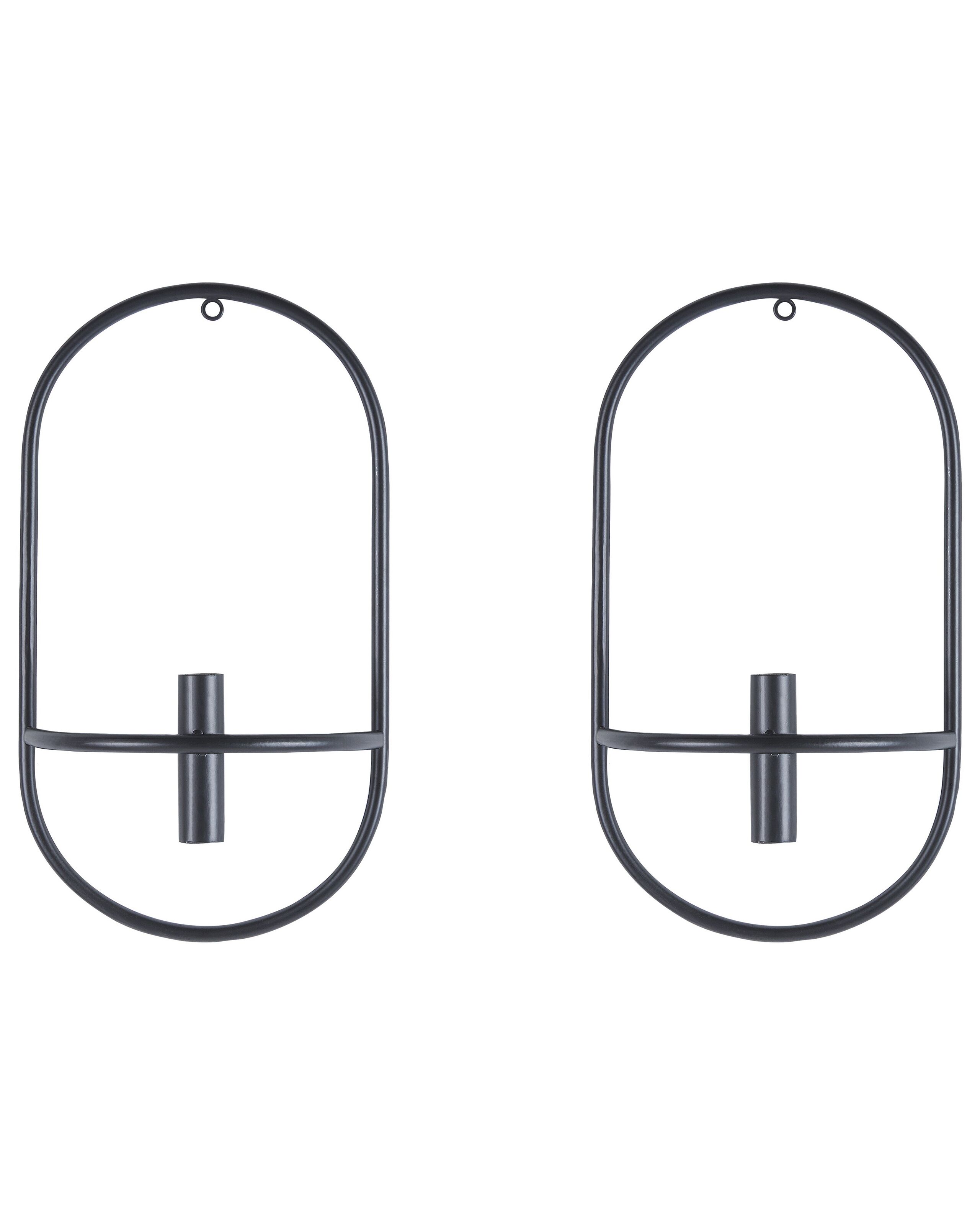 Set of 2 Metal Wall Candle Holders Black - Gemini Interiors