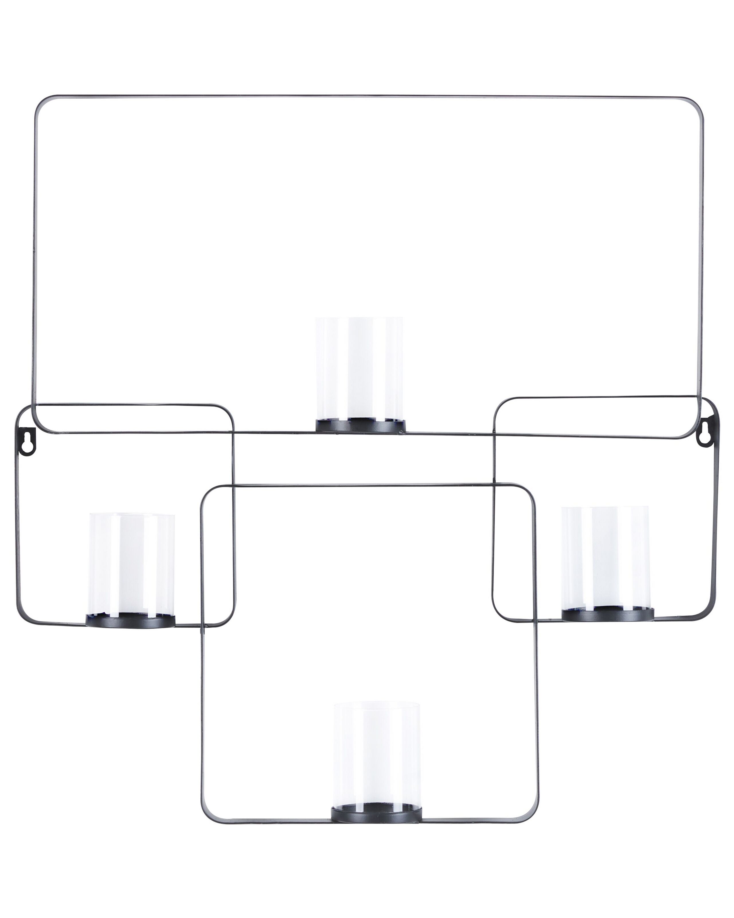 Metal Wall Candle Holder 65cm Black - Gemini Interiors