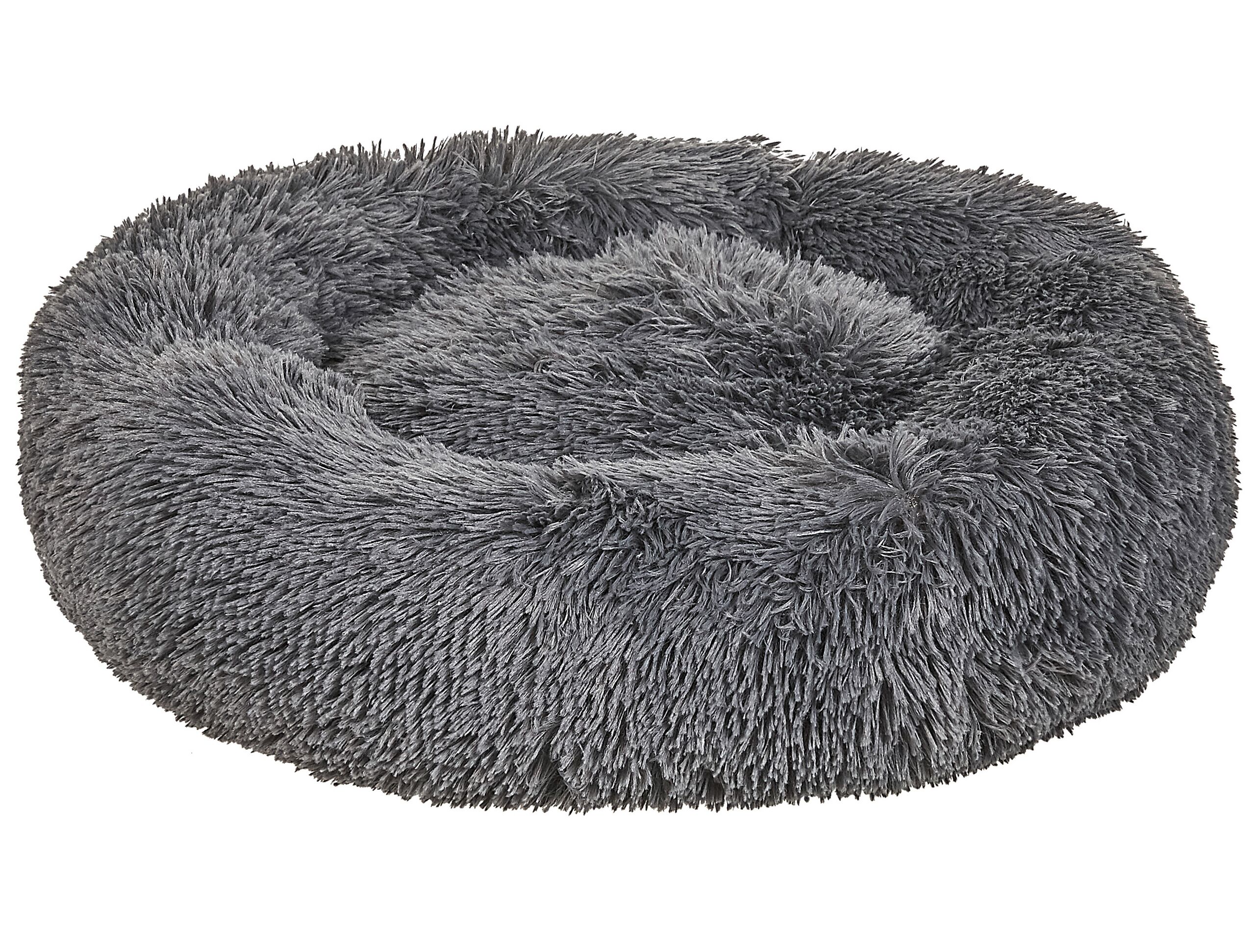 Faux Fur Pet Bed Ã ̧ 80 cm Dark Grey KULU - Gemini Interiors