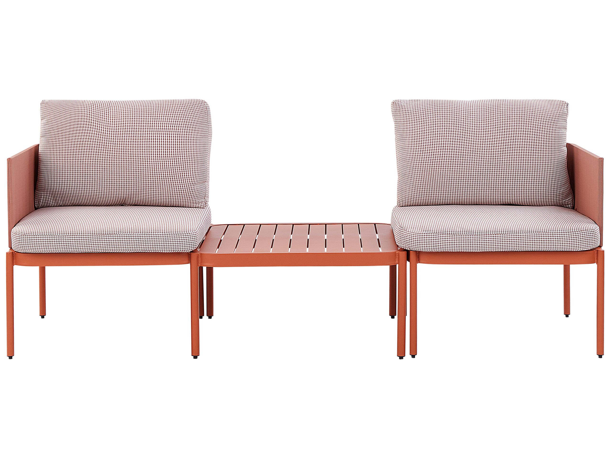 2 Seater Convertible Garden Sofa Set Orange TERRACINA - Gemini Interiors