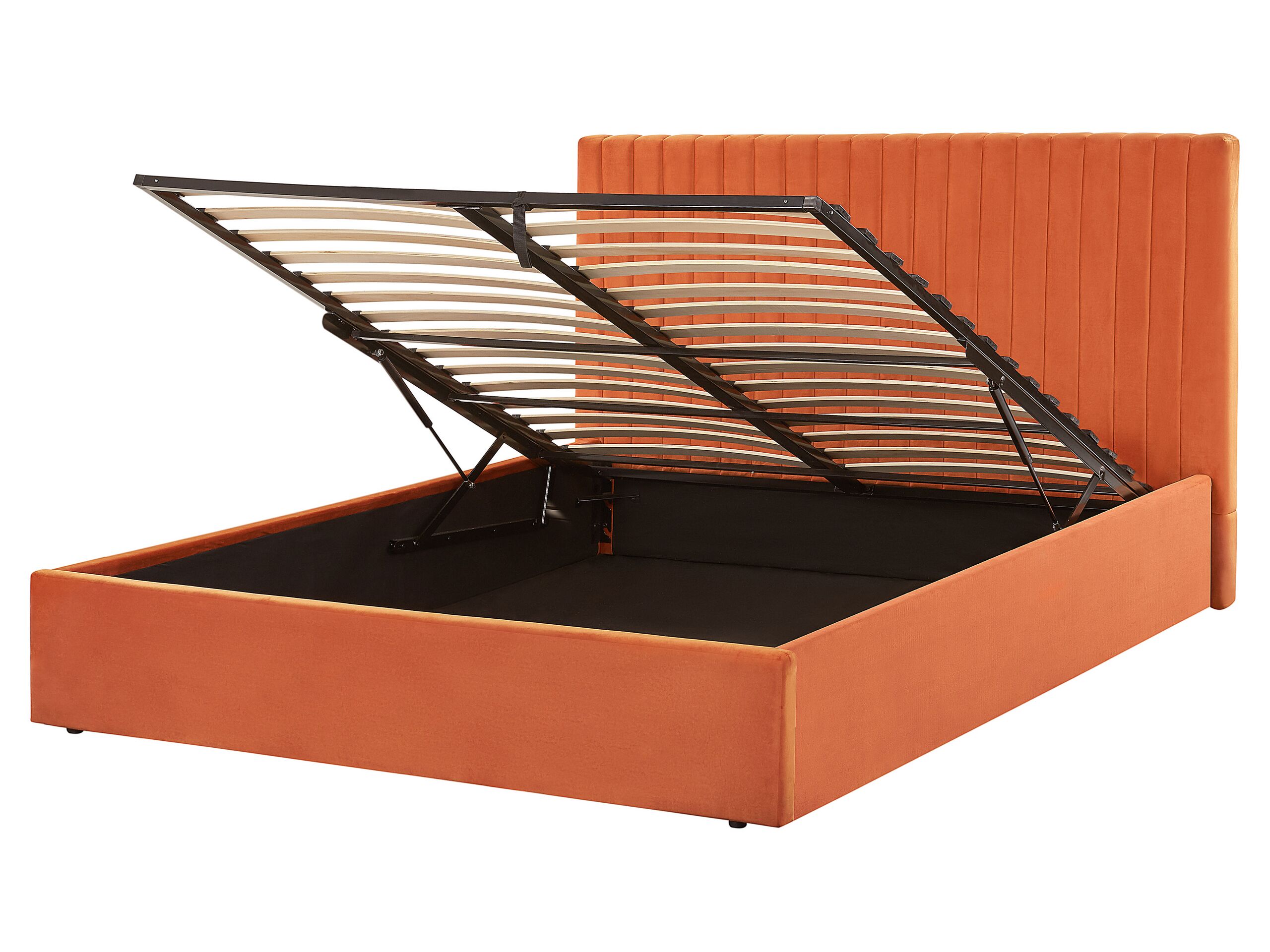 Velvet EU King Size Ottoman Bed Orange VION - Gemini Interiors