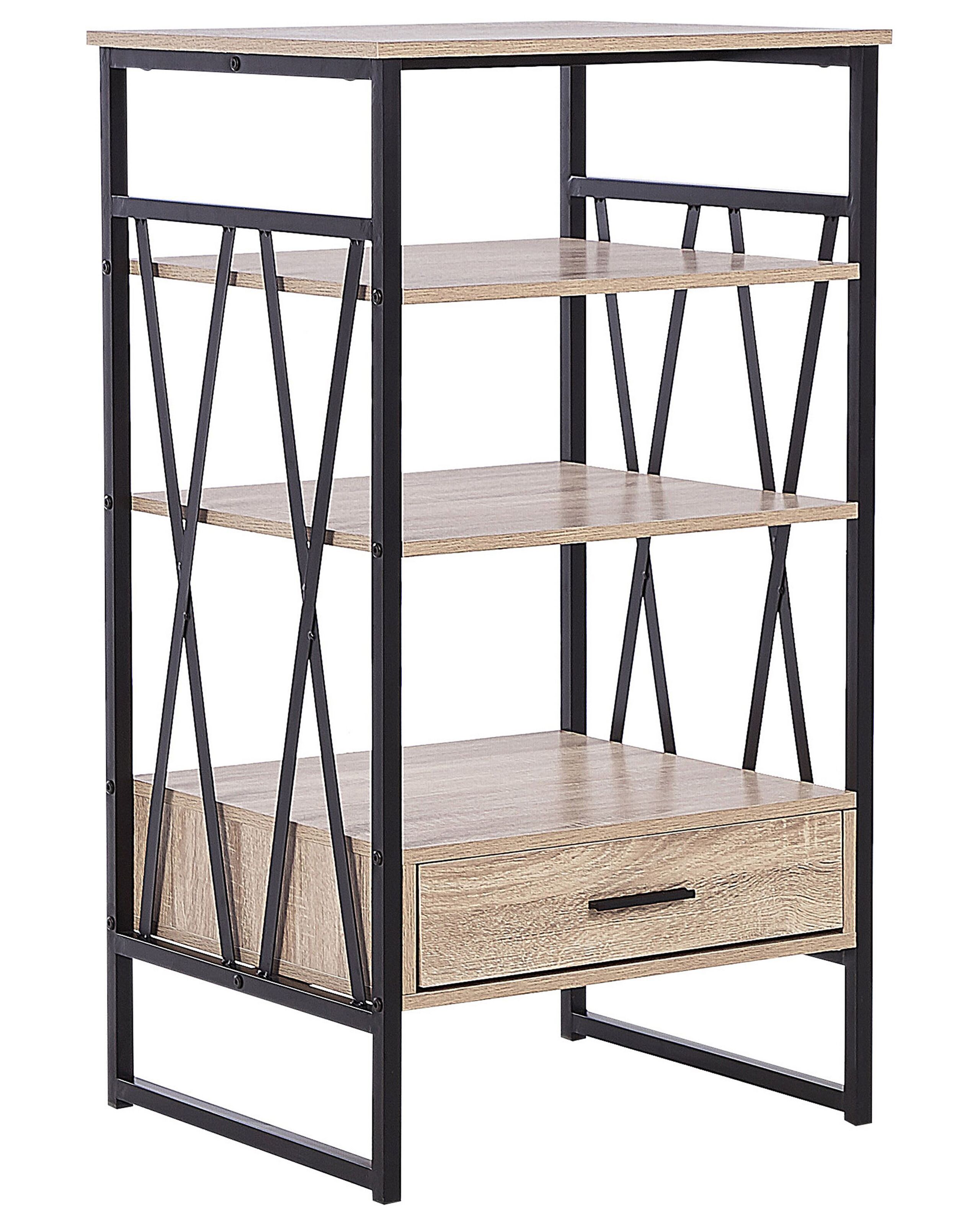 3 Tier Bookshelf Light Wood KEENE - Gemini Interiors