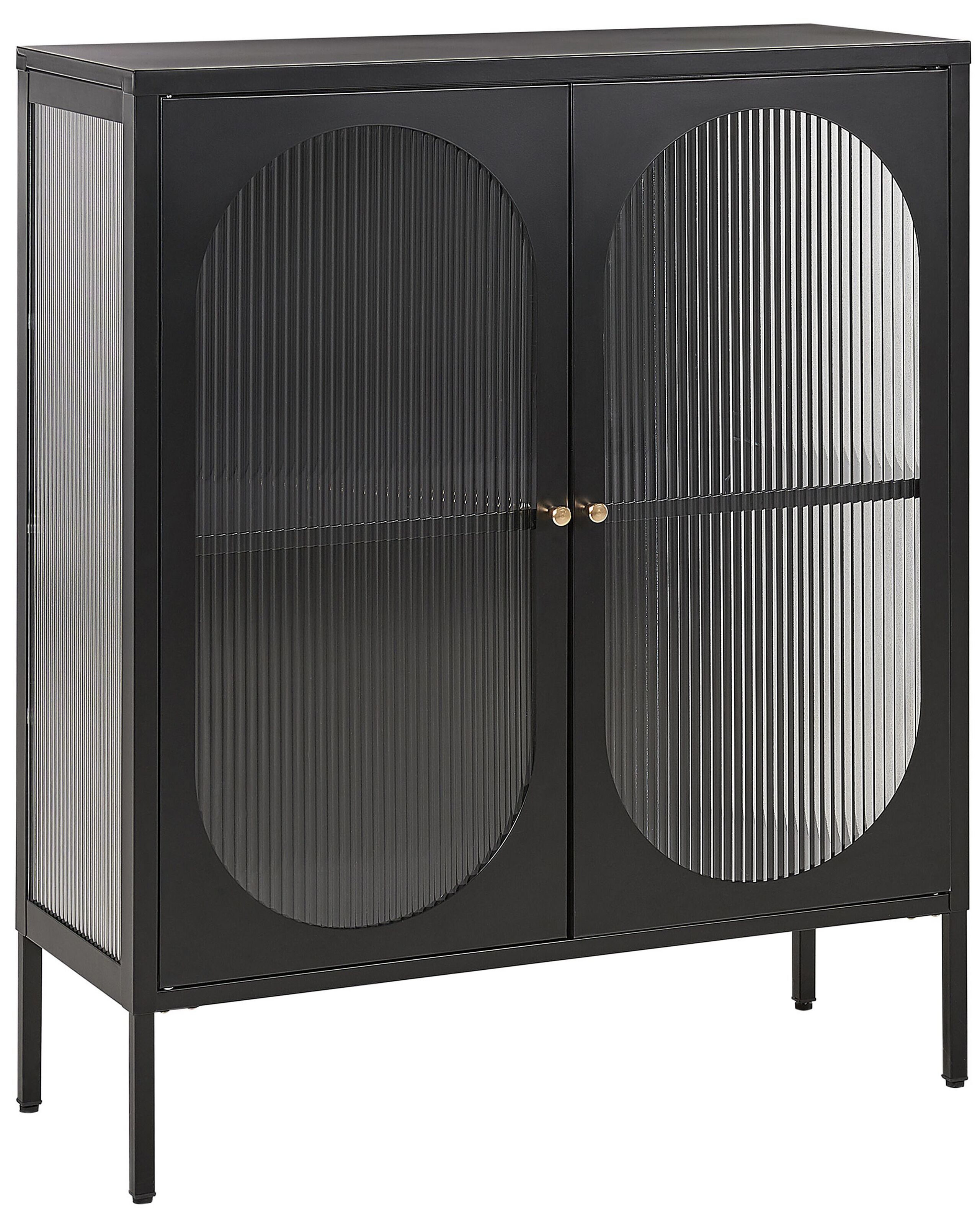 Steel Display Cabinet Black SARRE - Gemini Interiors