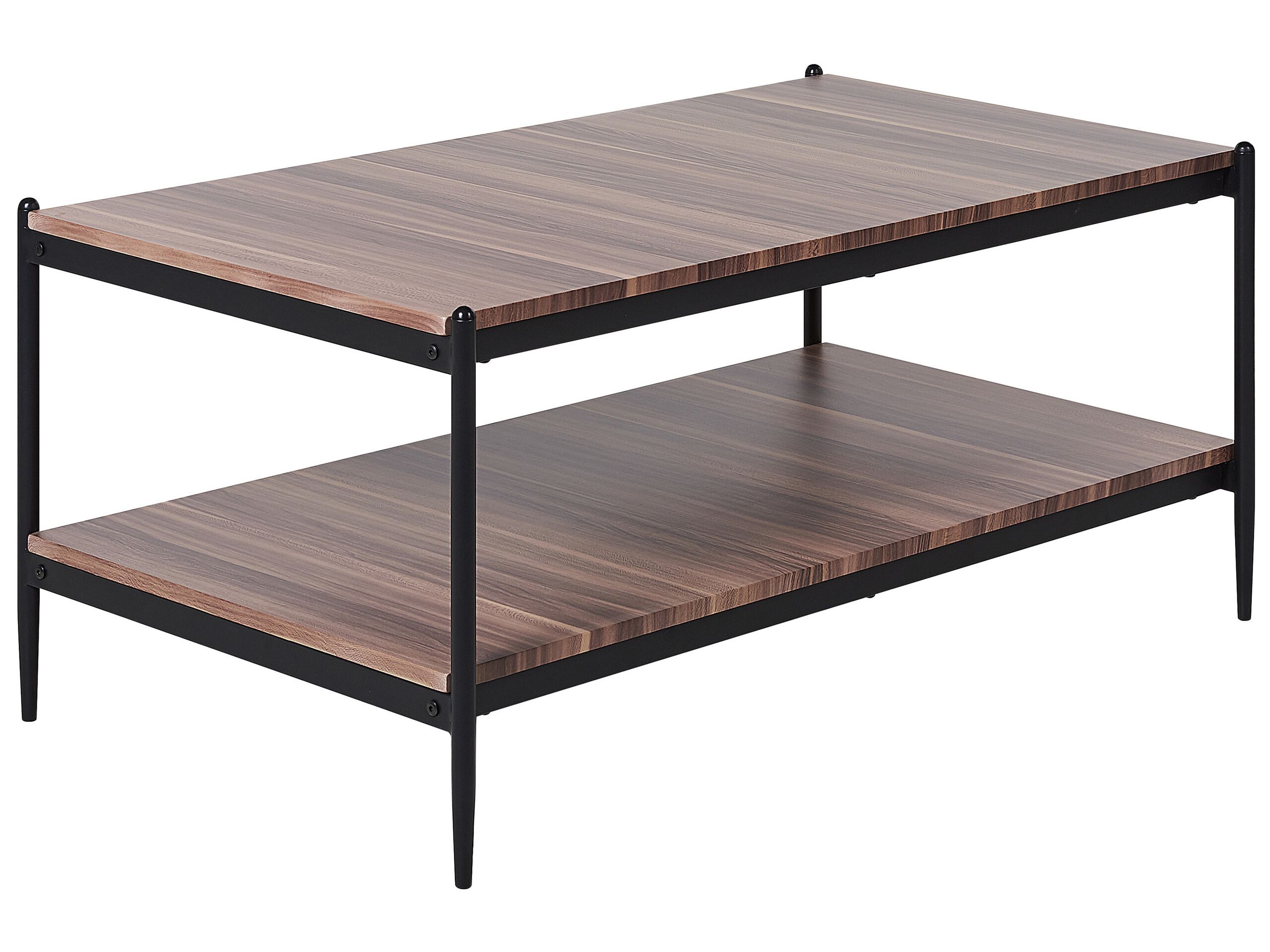 Coffee Table Dark Wood with Black AVOCA - Gemini Interiors