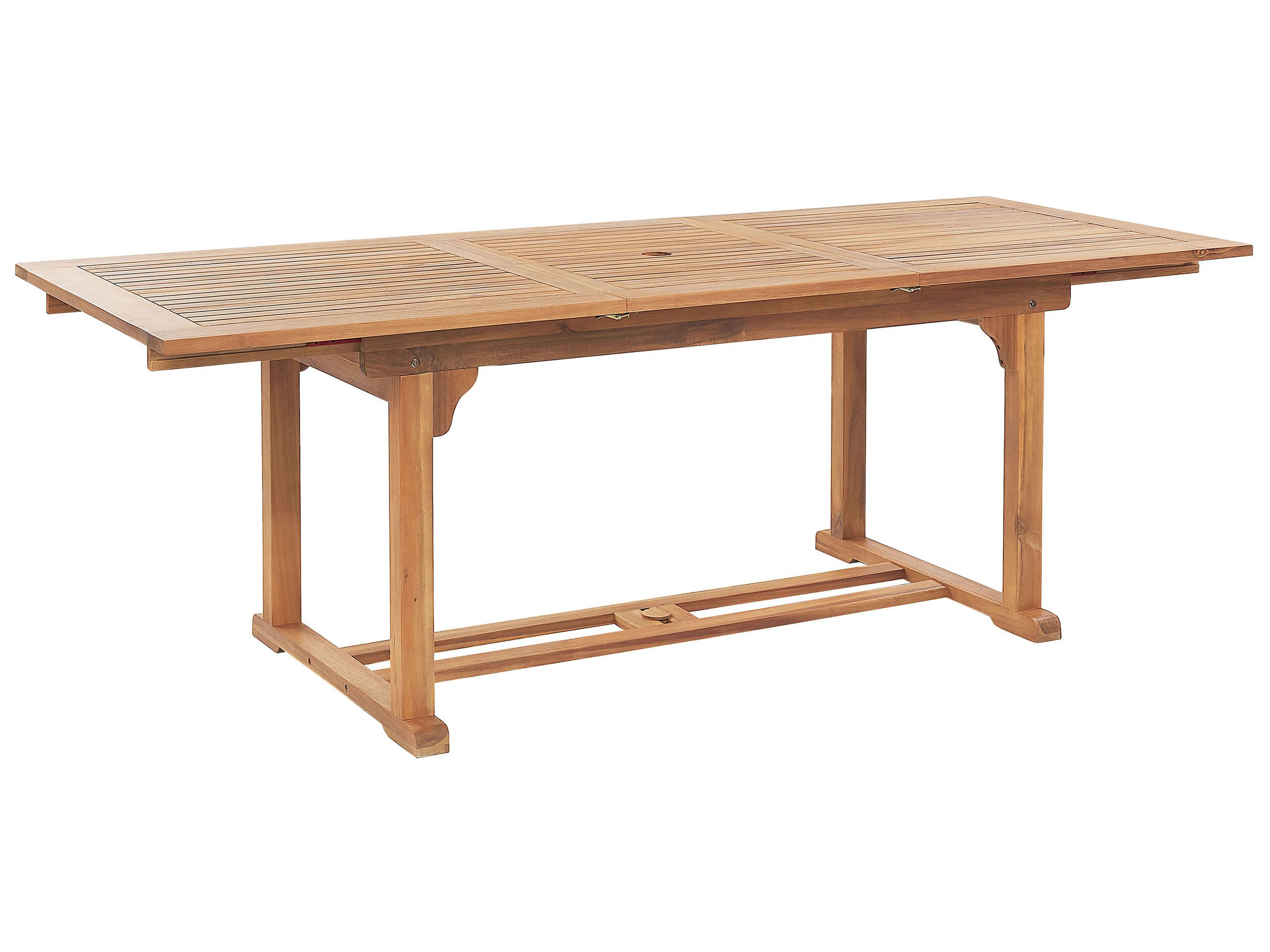 Extending Acacia Wood Garden Dining Table 160/220 x 90 cm Light Wood JAVA - Gemini Interiors