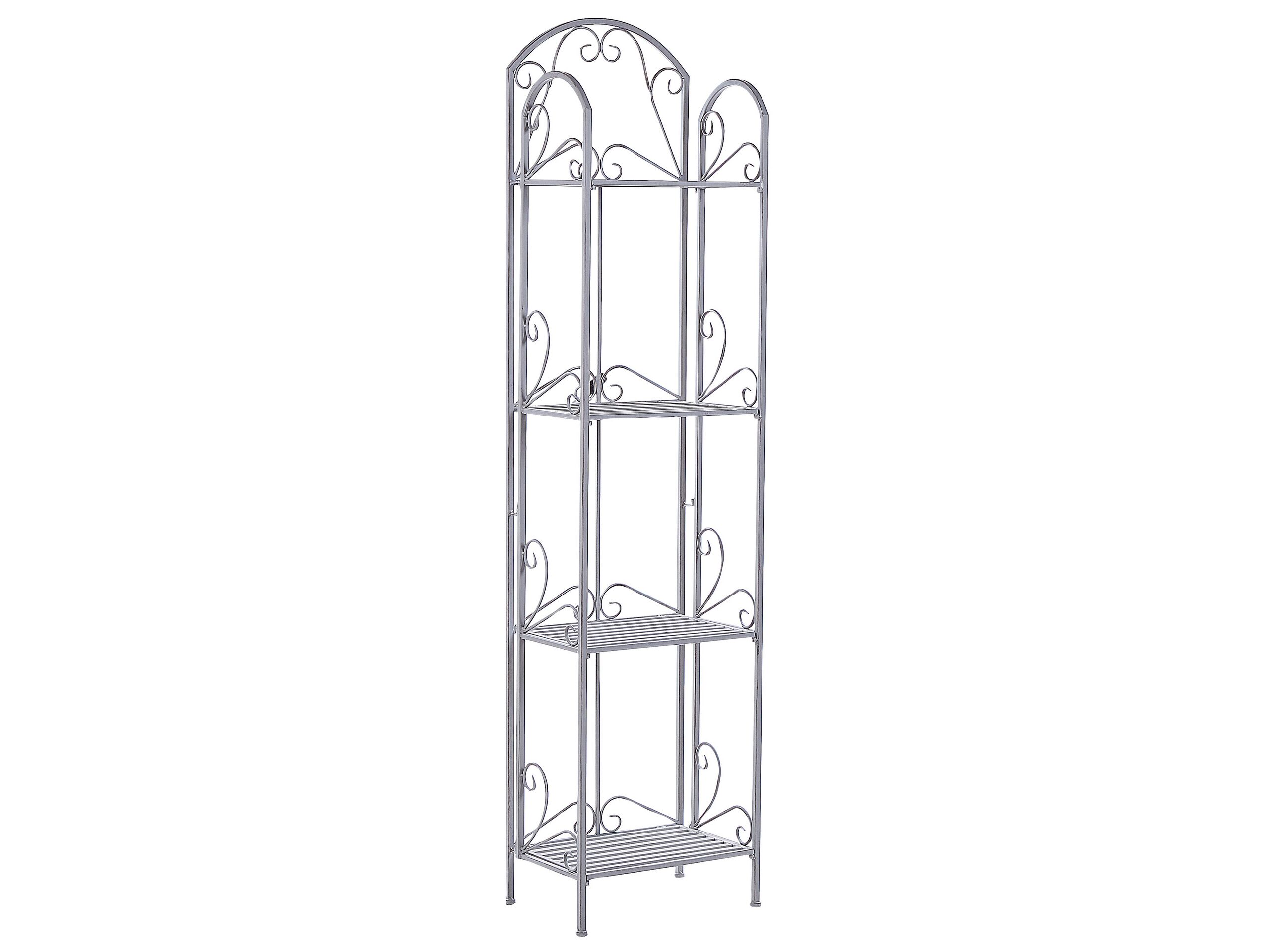 4 Tier Metal Bathroom Shelves Grey VALDIVIA - Gemini Interiors