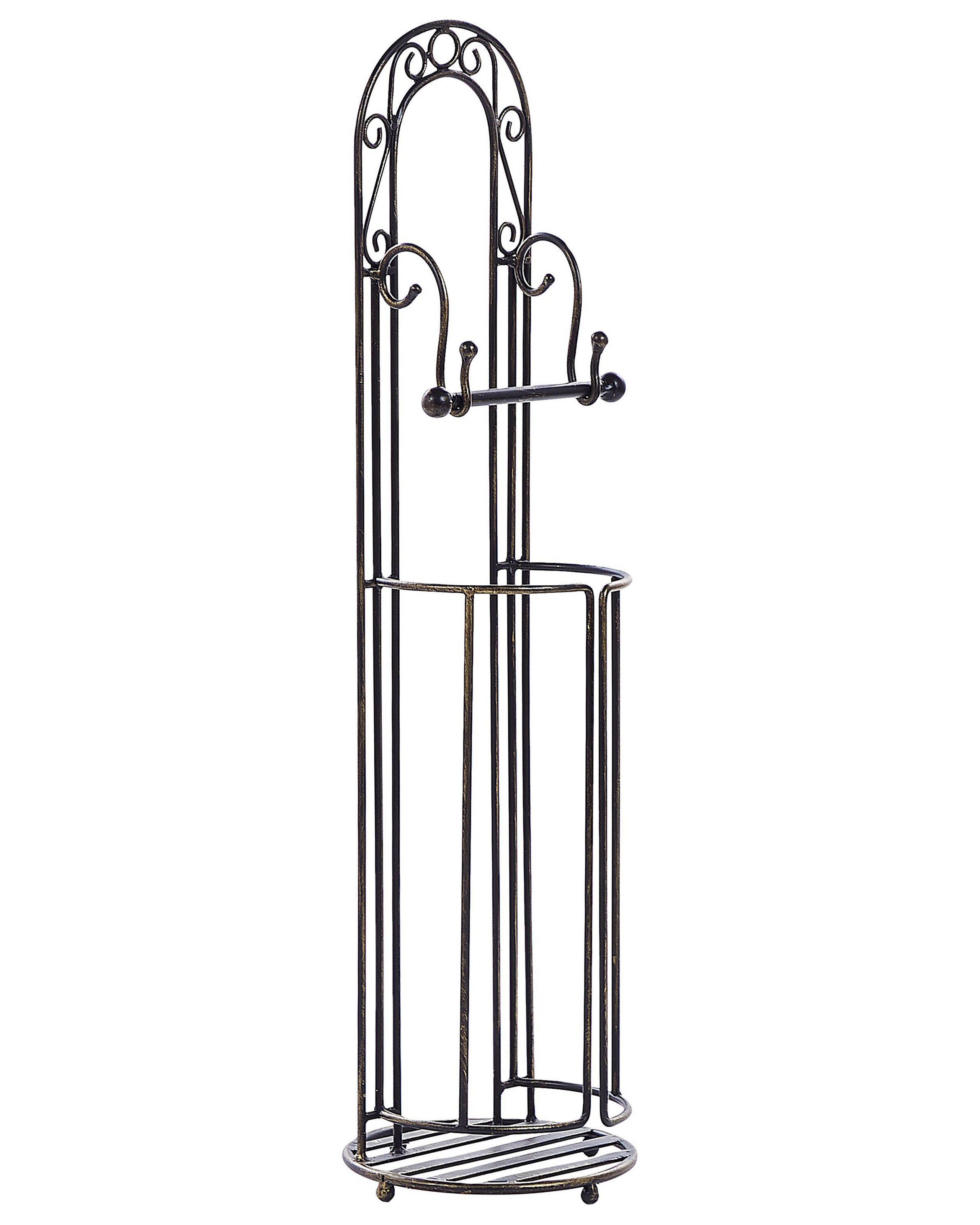 Freestanding Metal Toilet Paper Holder Black TEMUCO - Gemini Interiors