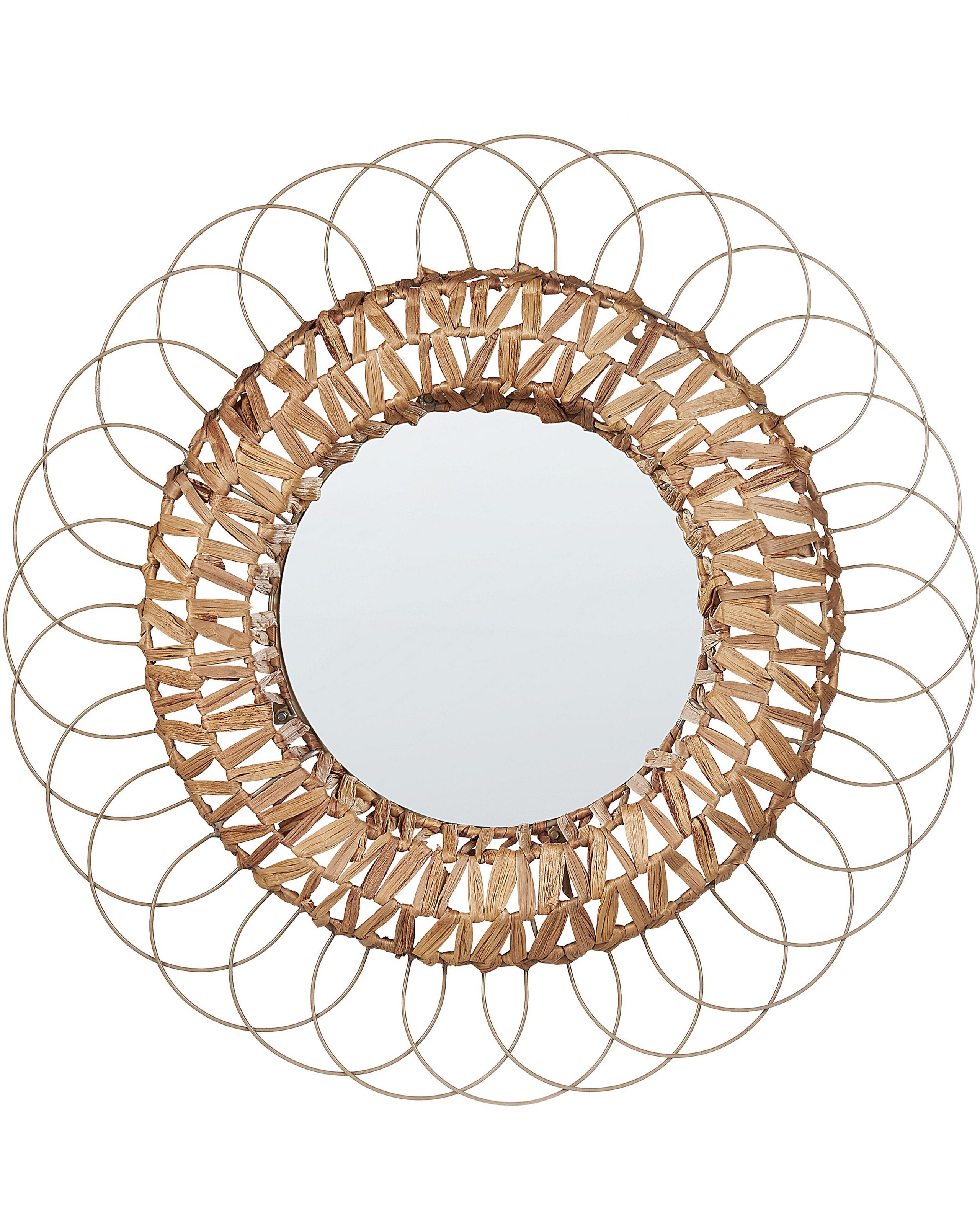 Water Hyacinth Wall Mirror 67cm Natural - Gemini Interiors