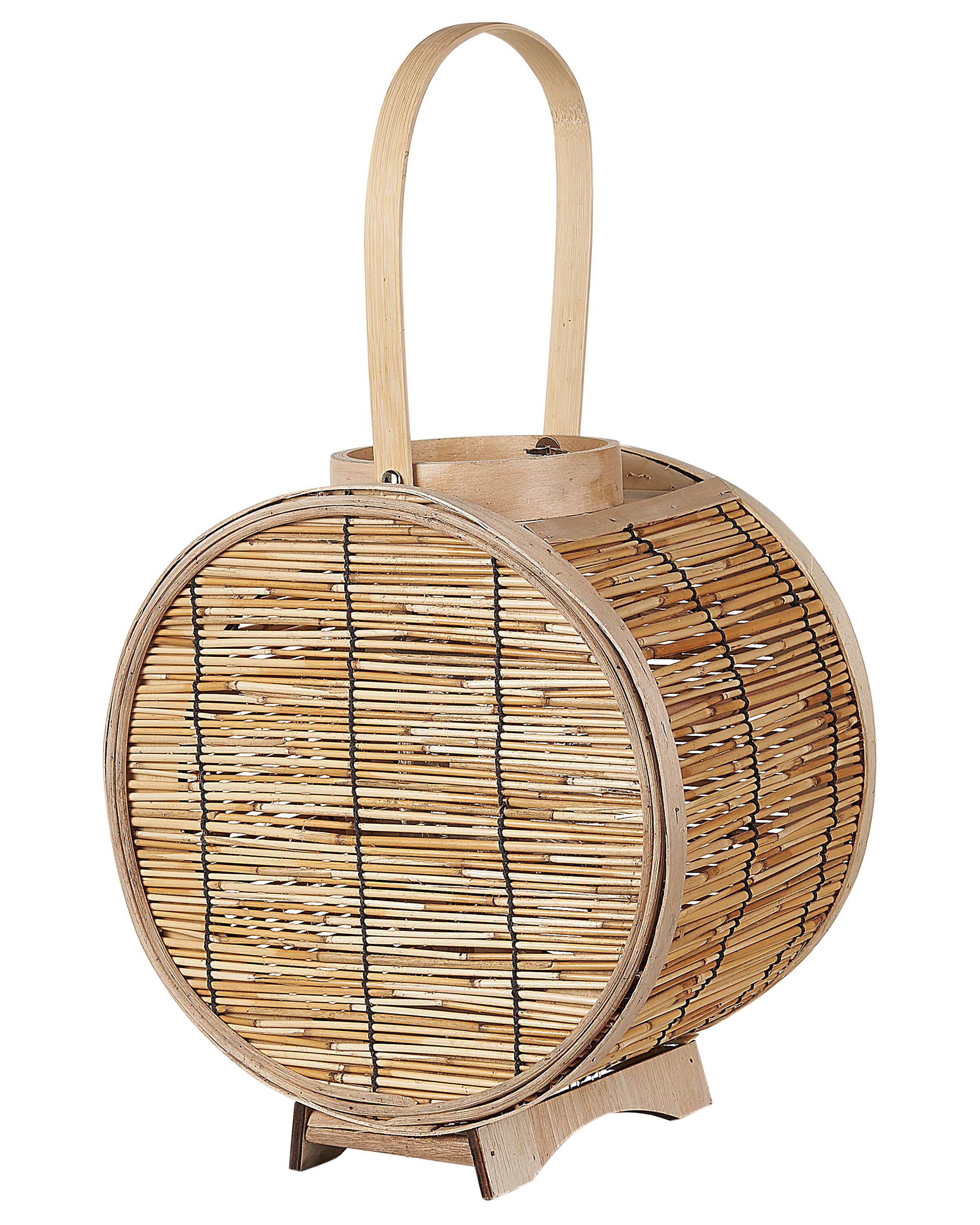 Rattan Candle Lantern 30 cm Natural BISTAL - Gemini Interiors