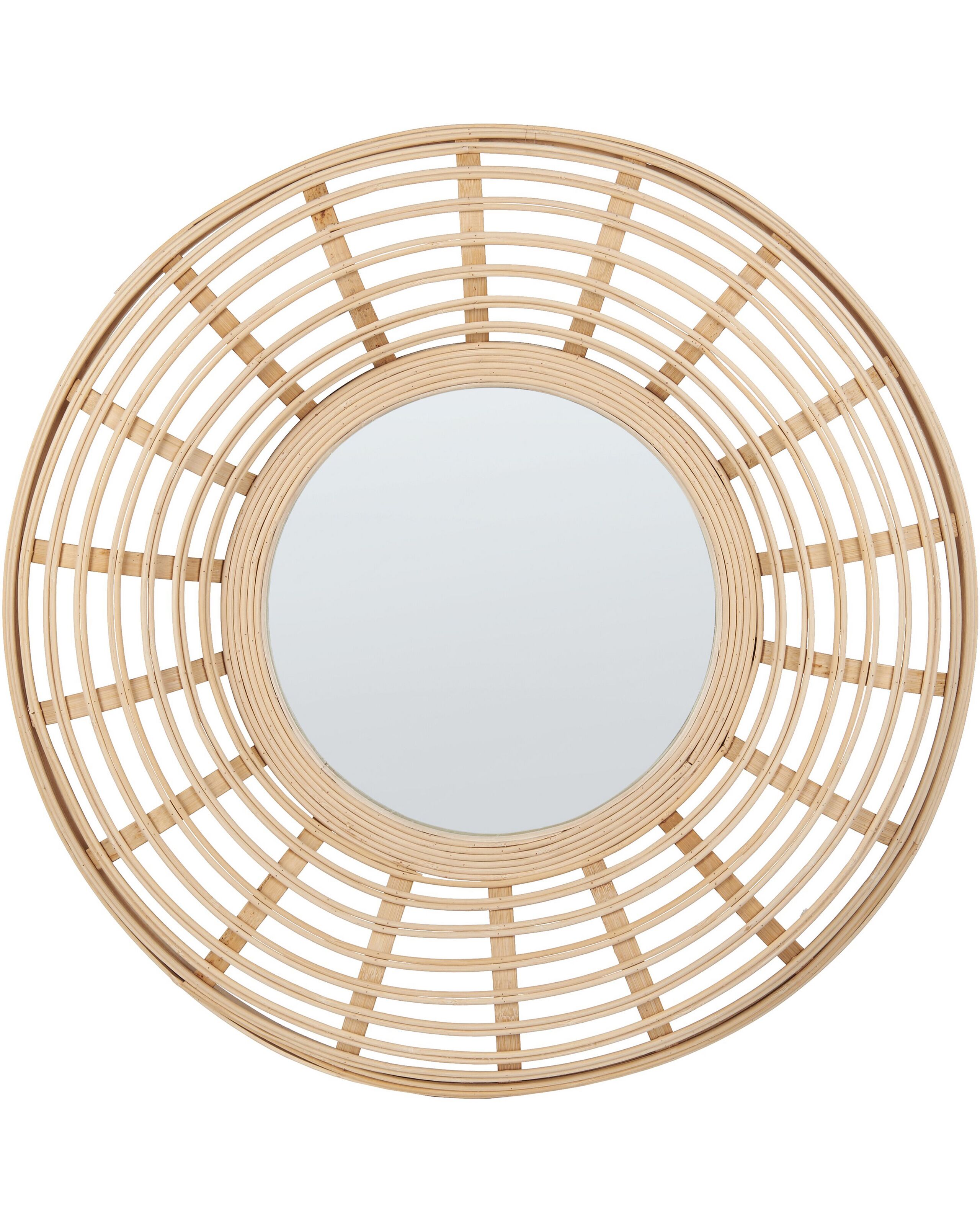 Bamboo Round Wall Mirror 60cm Natural - Gemini Interiors