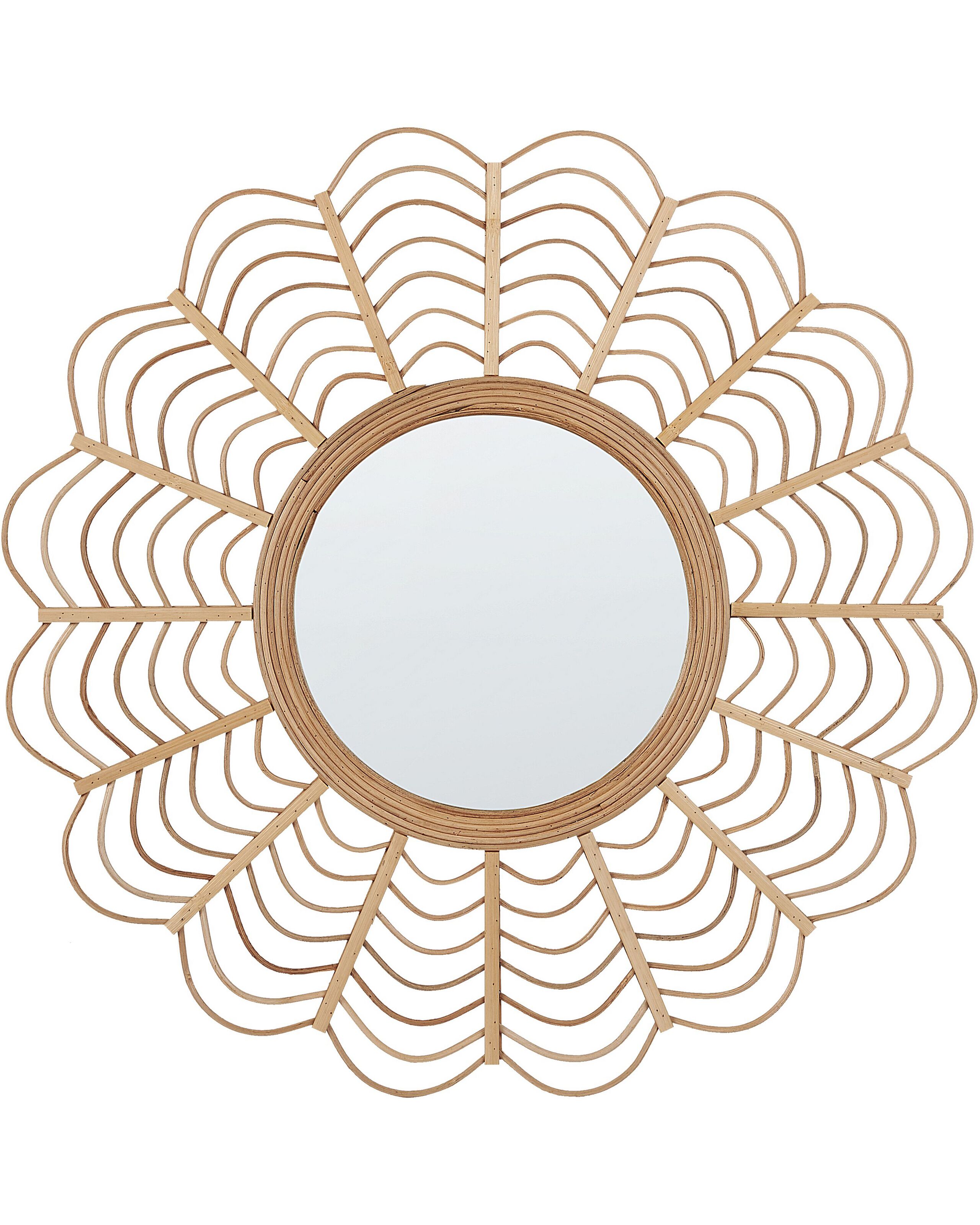 Bamboo Sunburst Wall Mirror 60cm Natural - Gemini Interiors