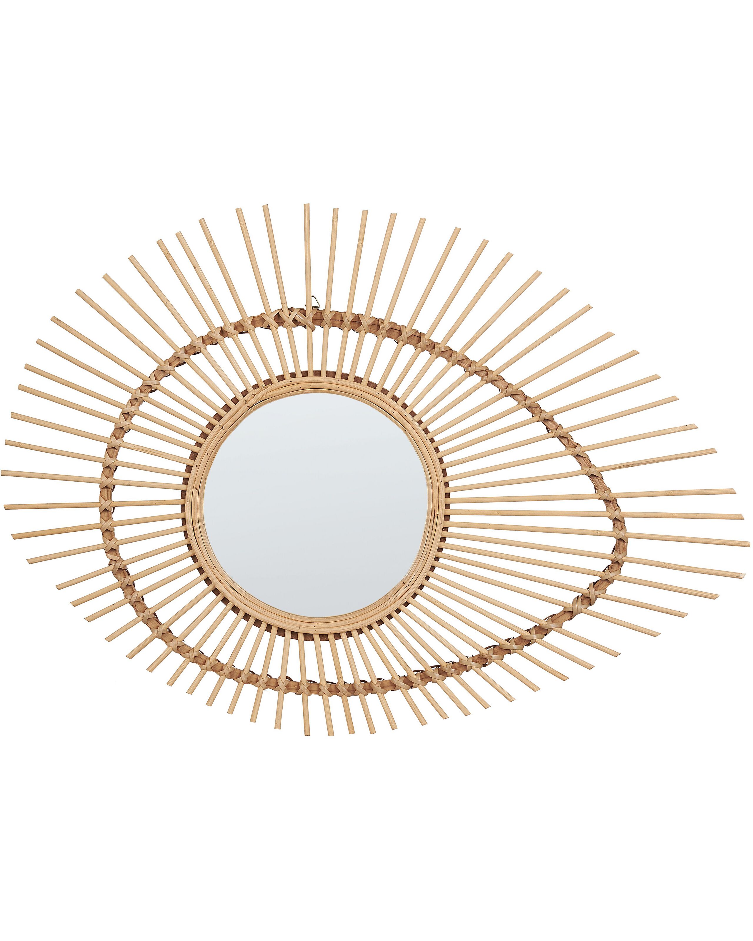 Bamboo Oval Wall Mirror 63x45cm Natural - Gemini Interiors