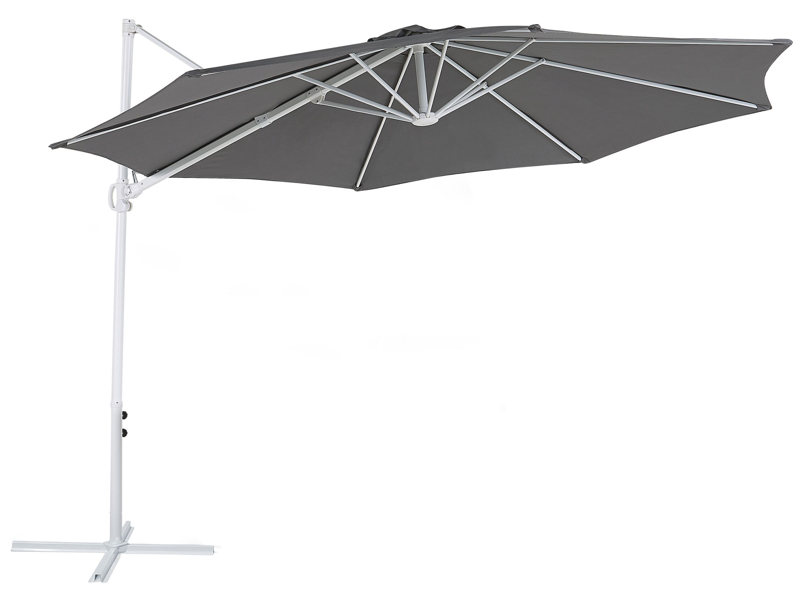 Cantilever Garden Parasol 2.95 m Dark Grey and White SAVONA II - Gemini Interiors