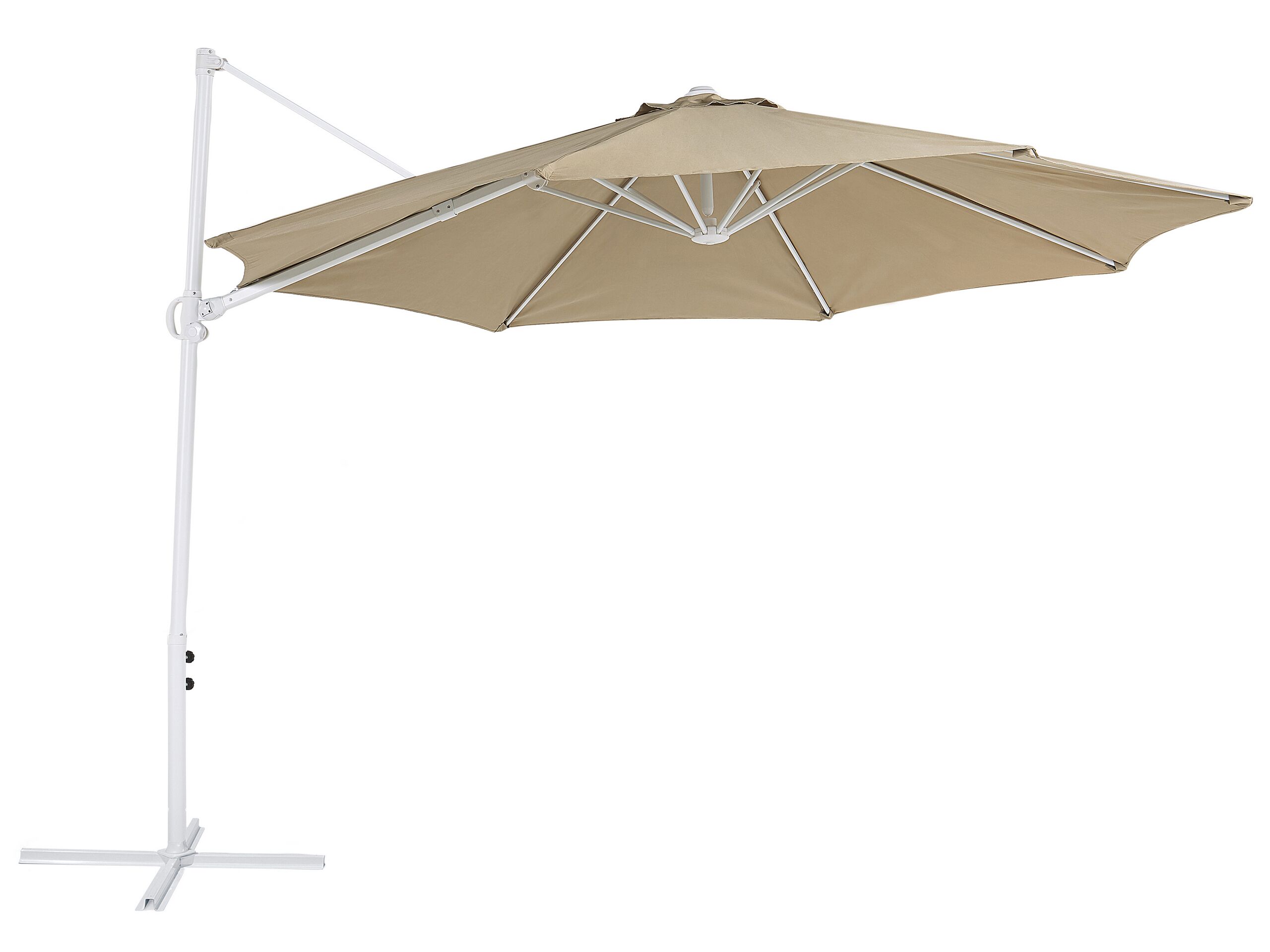 Cantilever Garden Parasol 2.95 m Taupe and White SAVONA II - Gemini Interiors