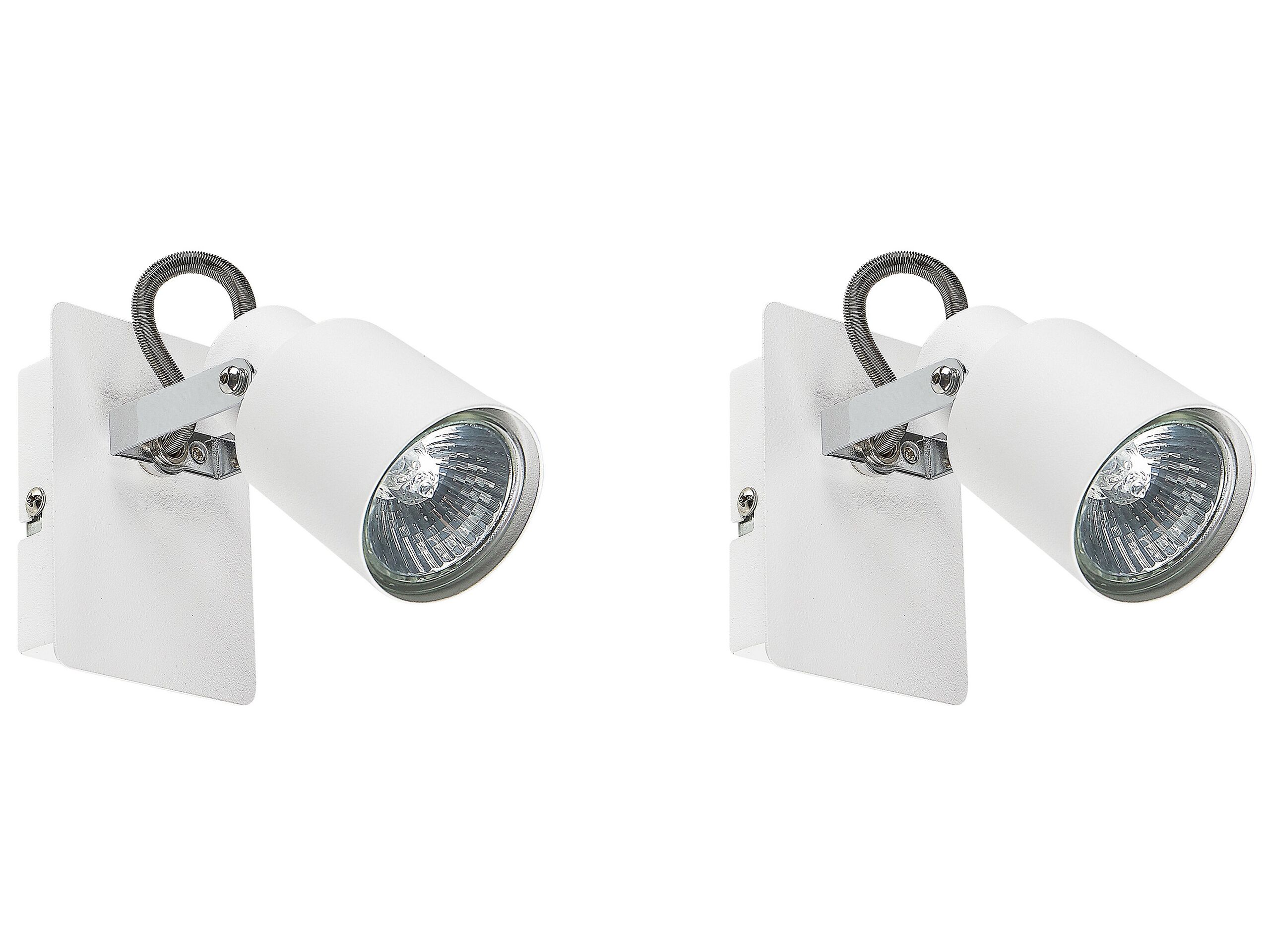 Set of 2 Metal Spotlight Lamps White BONTE - Gemini Interiors