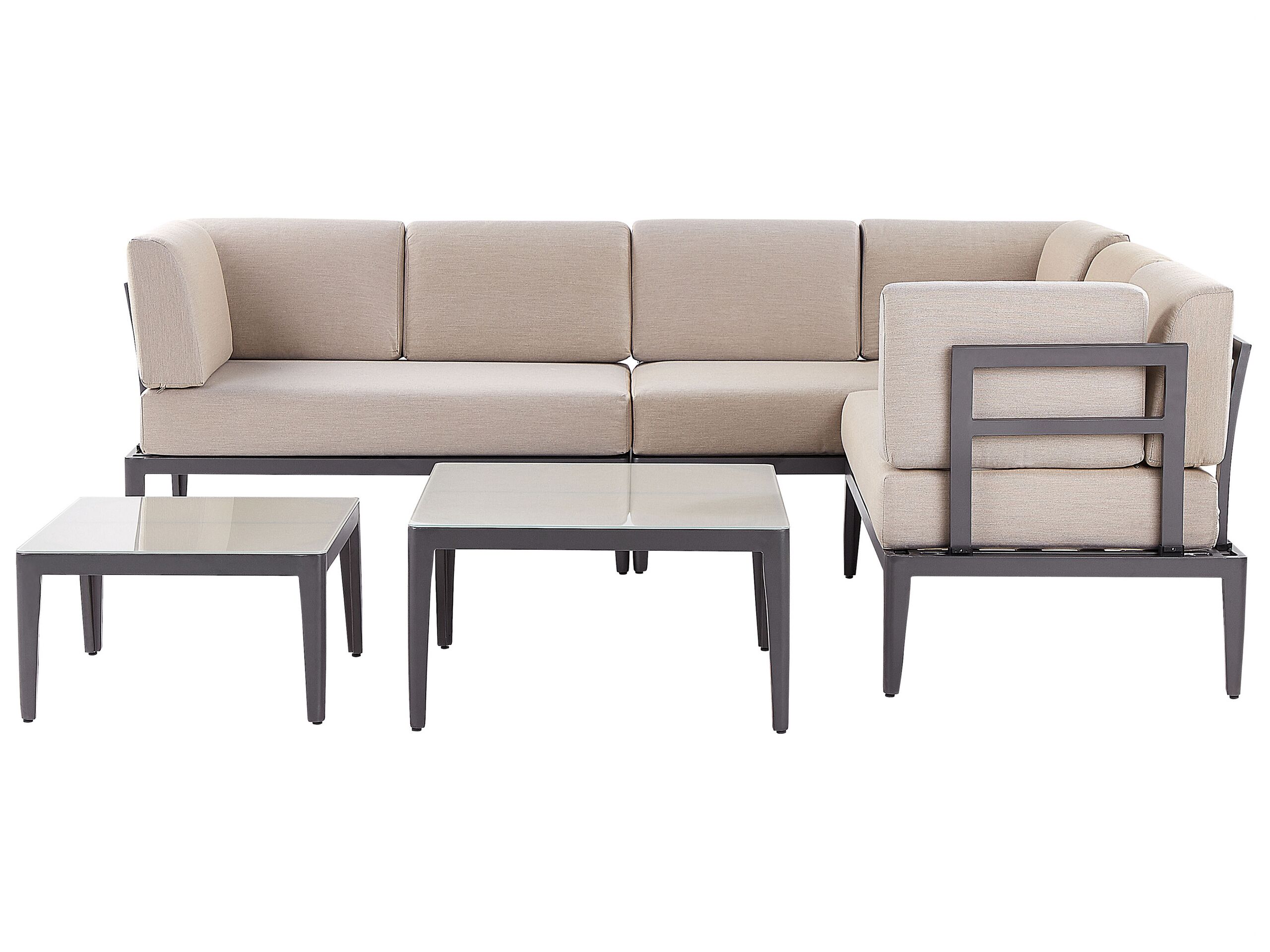 6 Seater Modular Garden Corner Sofa Set Beige RIMA III - Gemini Interiors