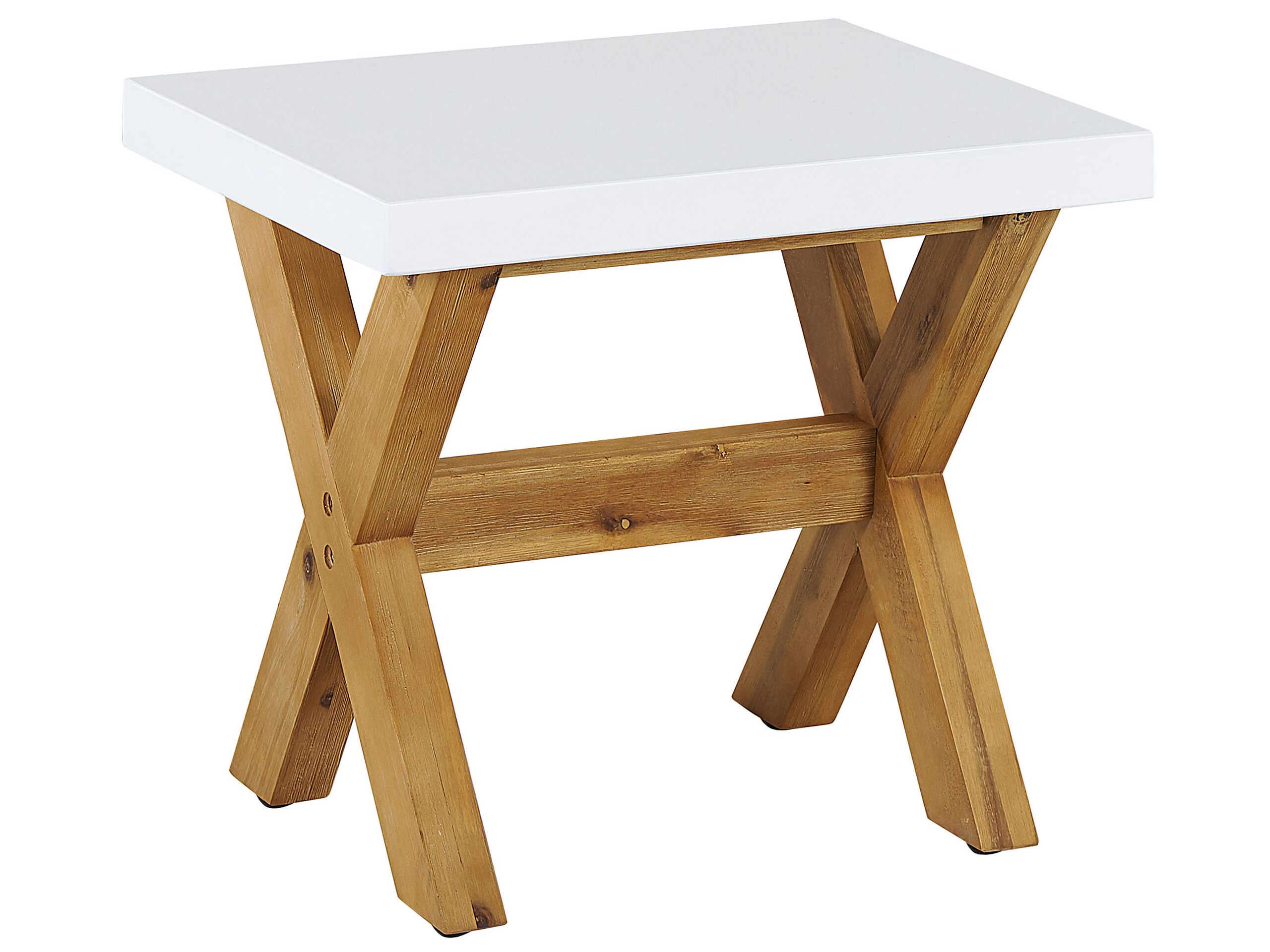 Faux Concrete Garden Stool White OLBIA - Gemini Interiors