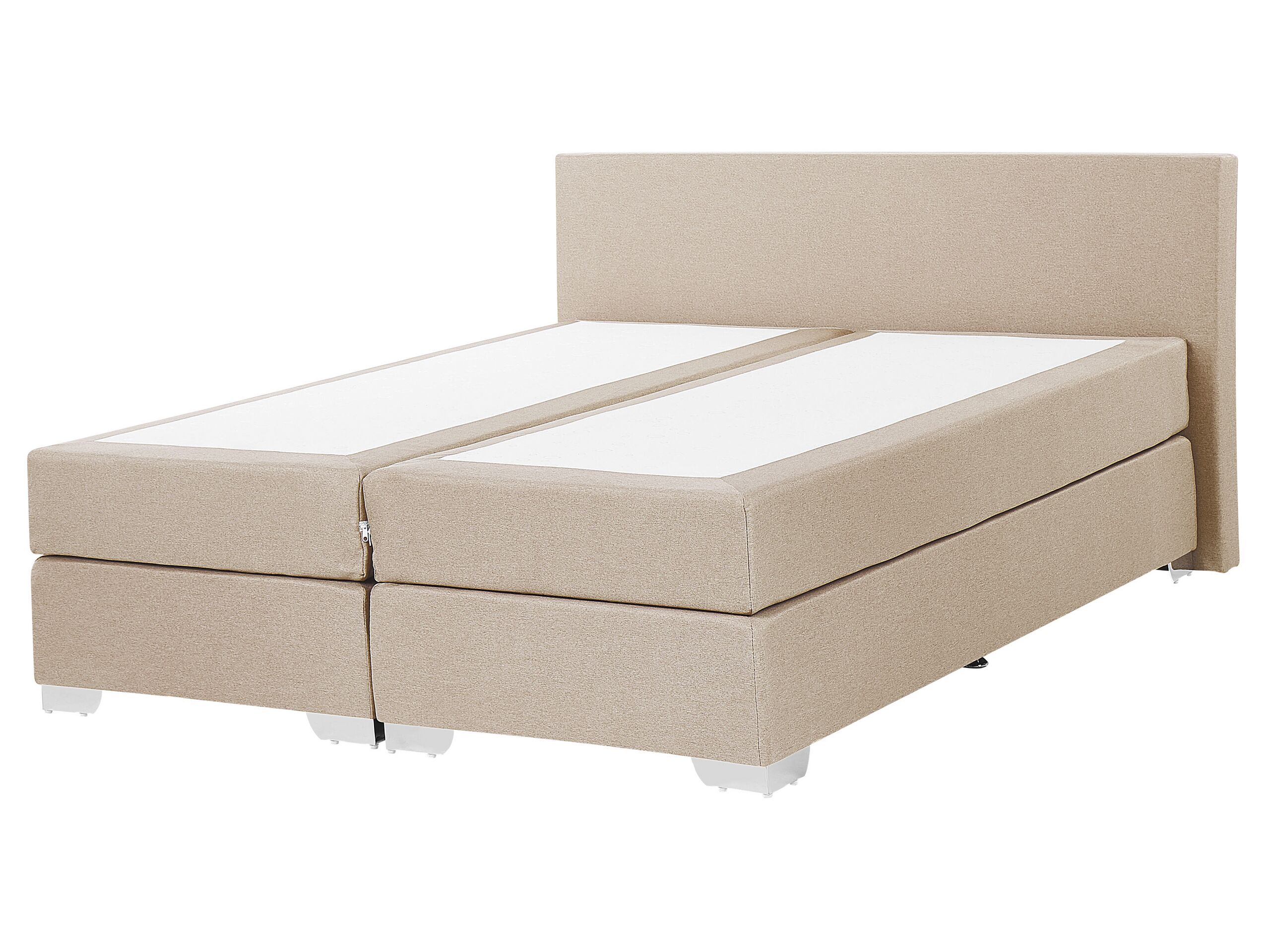 Fabric EU King Size Divan Bed Beige PRESIDENT - Gemini Interiors