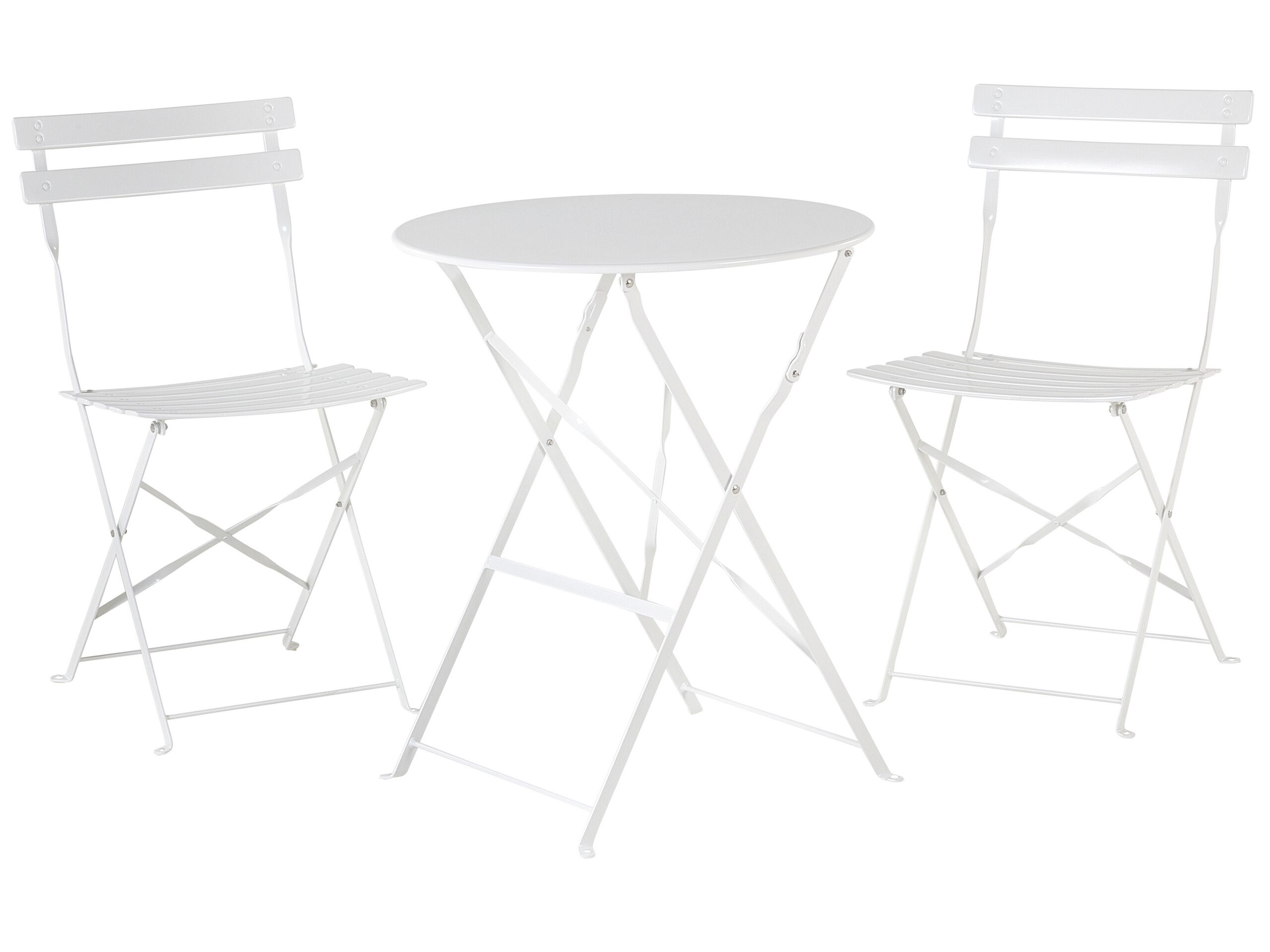 Steel Garden Bistro Set White FIORI - Gemini Interiors