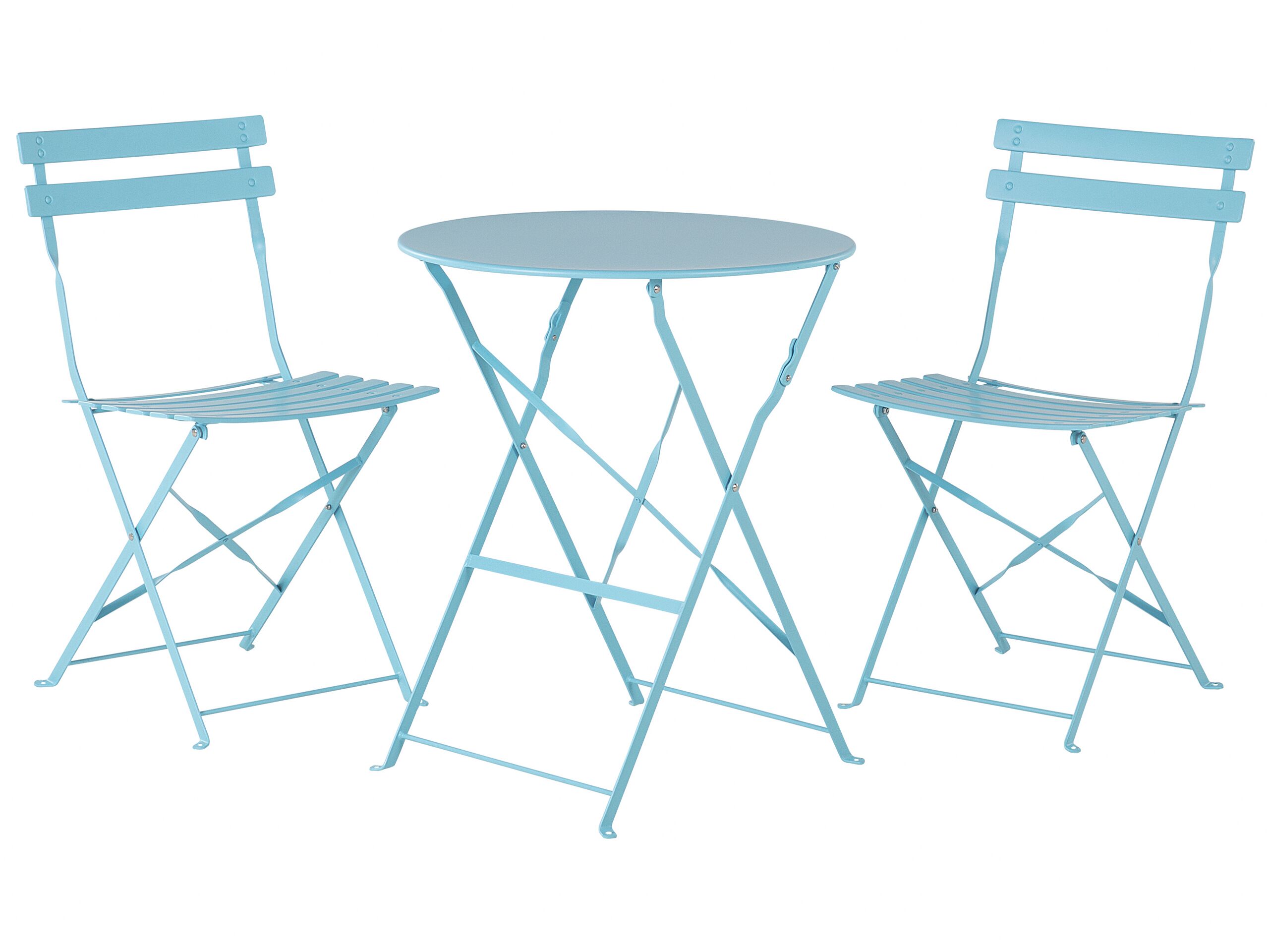 Steel Garden Bistro Set Blue FIORI - Gemini Interiors