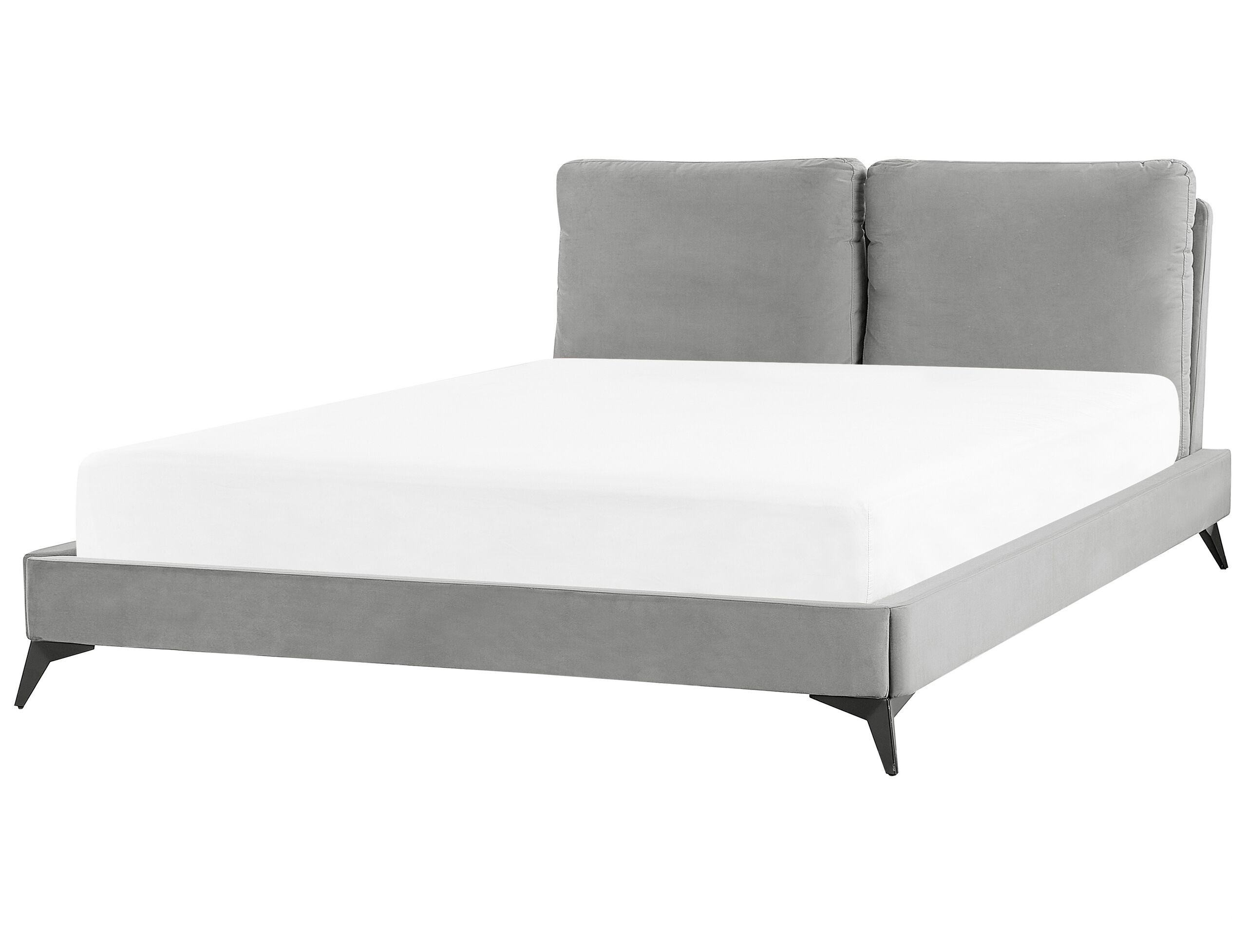 Velvet EU King Size Bed Grey MELLE - Gemini Interiors