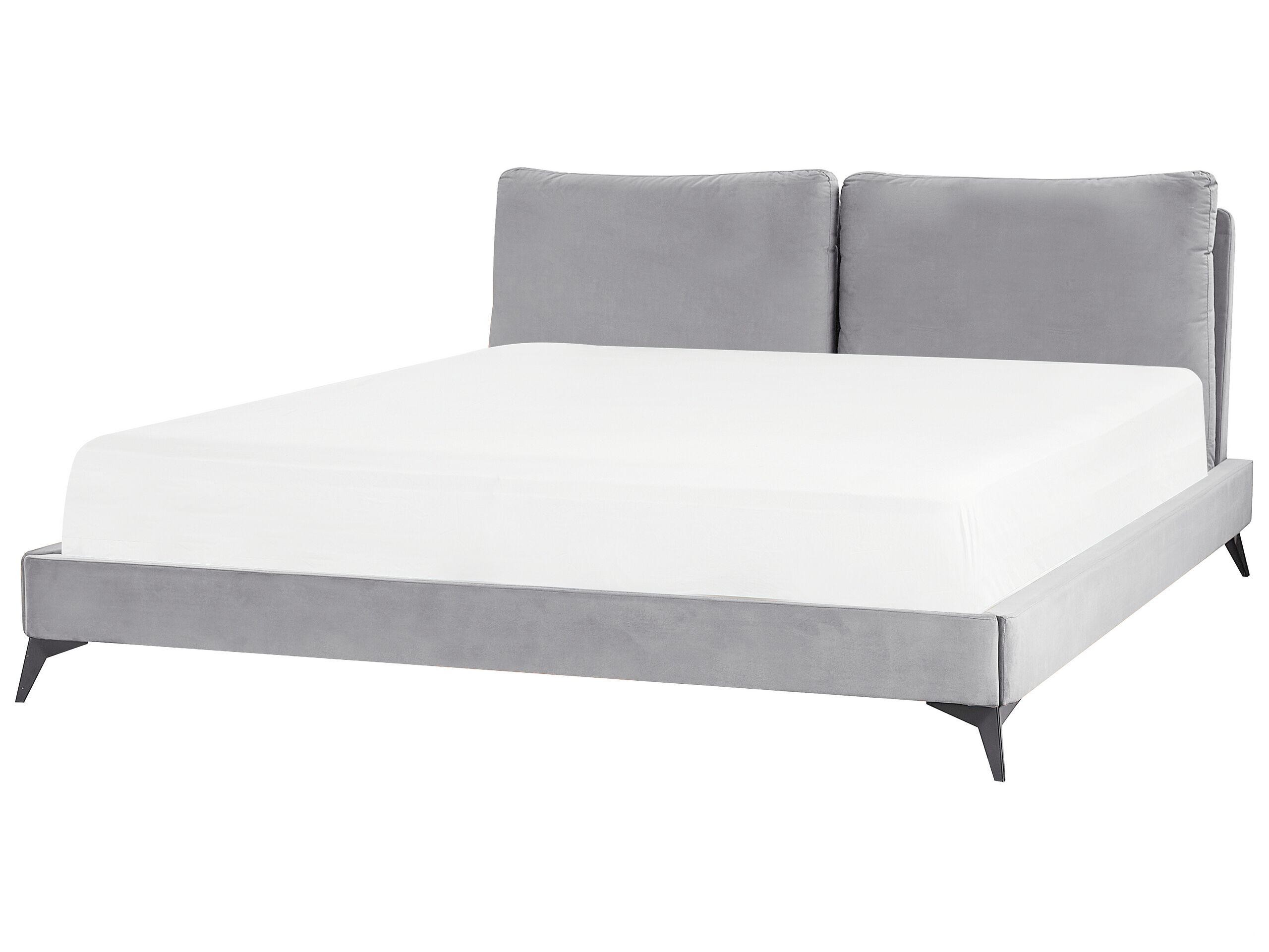Velvet EU Super King Size Bed Grey MELLE - Gemini Interiors