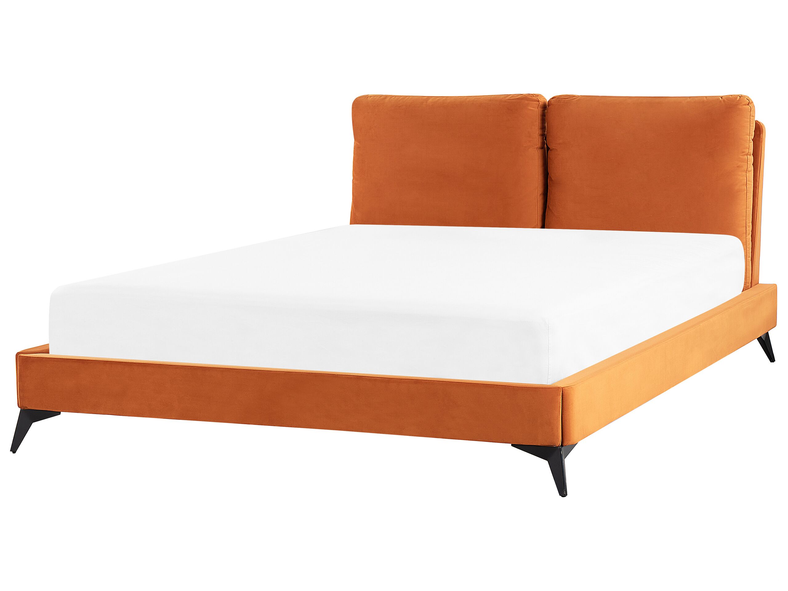 Velvet EU King Size Bed Orange MELLE - Gemini Interiors