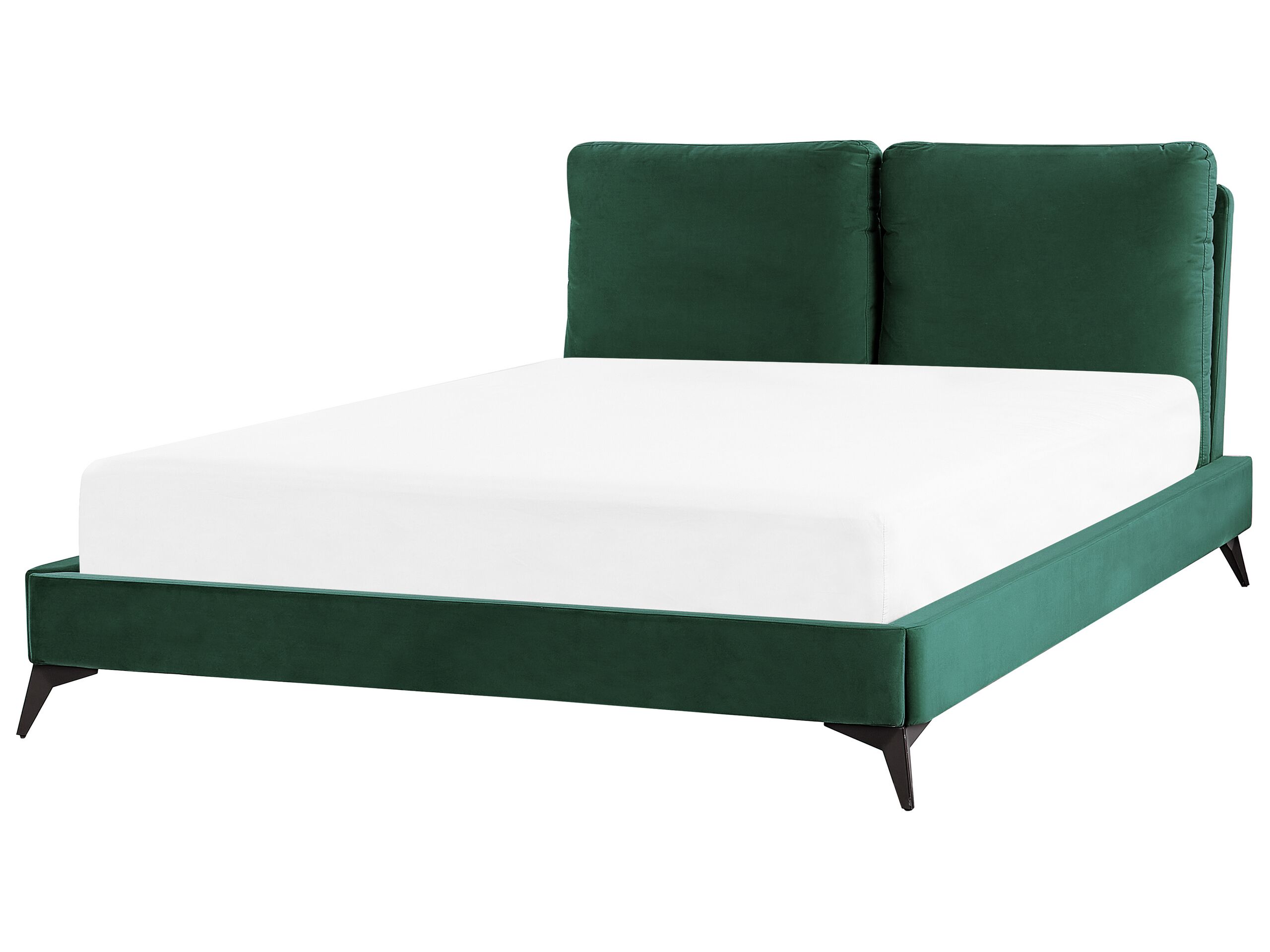Velvet EU Double Size Bed Green MELLE - Gemini Interiors
