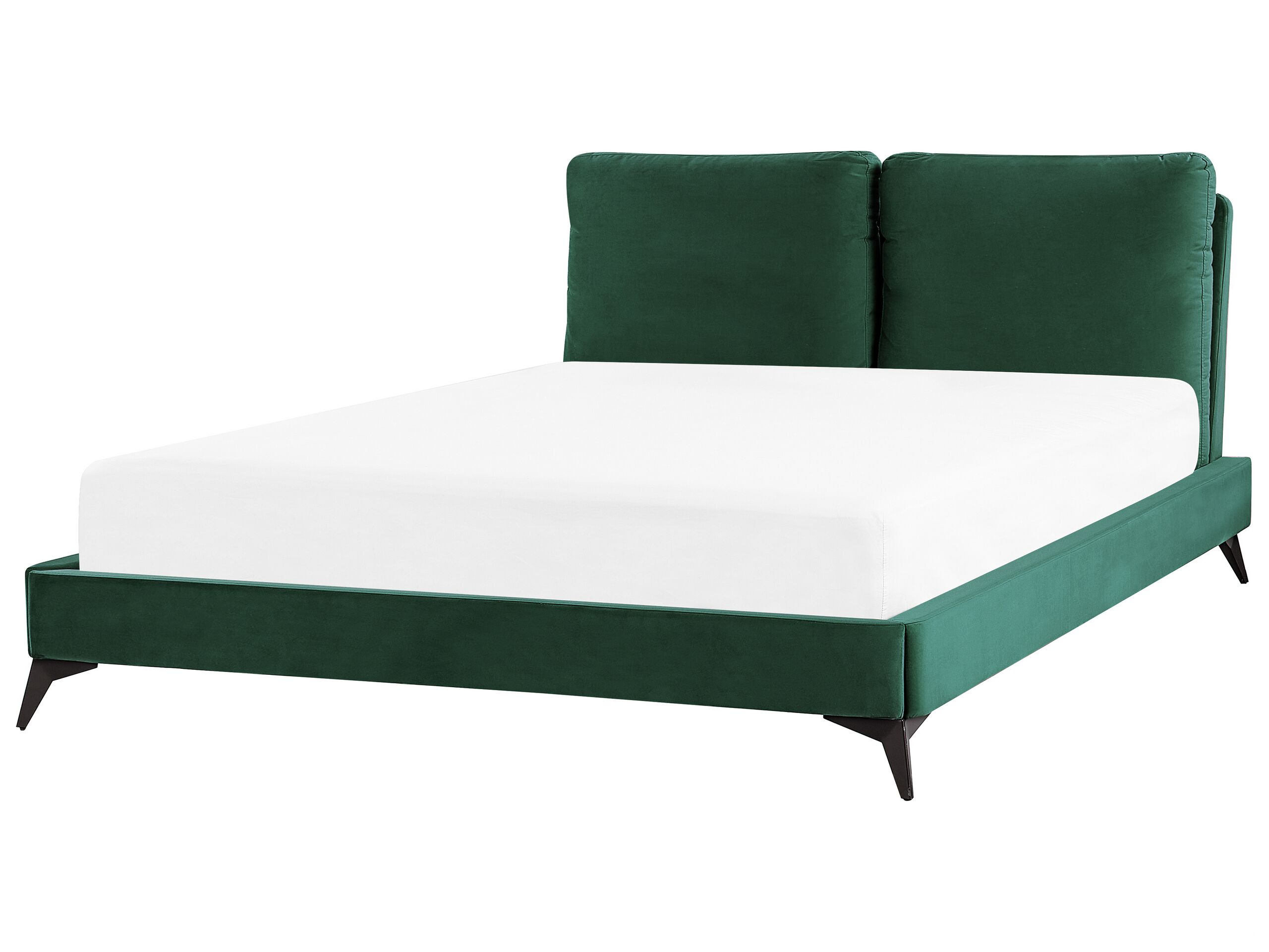 Velvet EU King Size Bed Green MELLE - Gemini Interiors