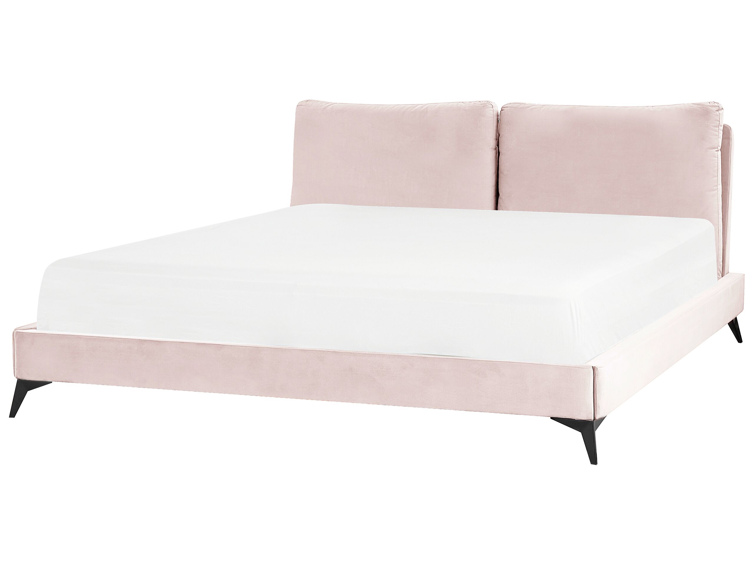 Velvet EU Super King Size Bed Pink MELLE - Gemini Interiors