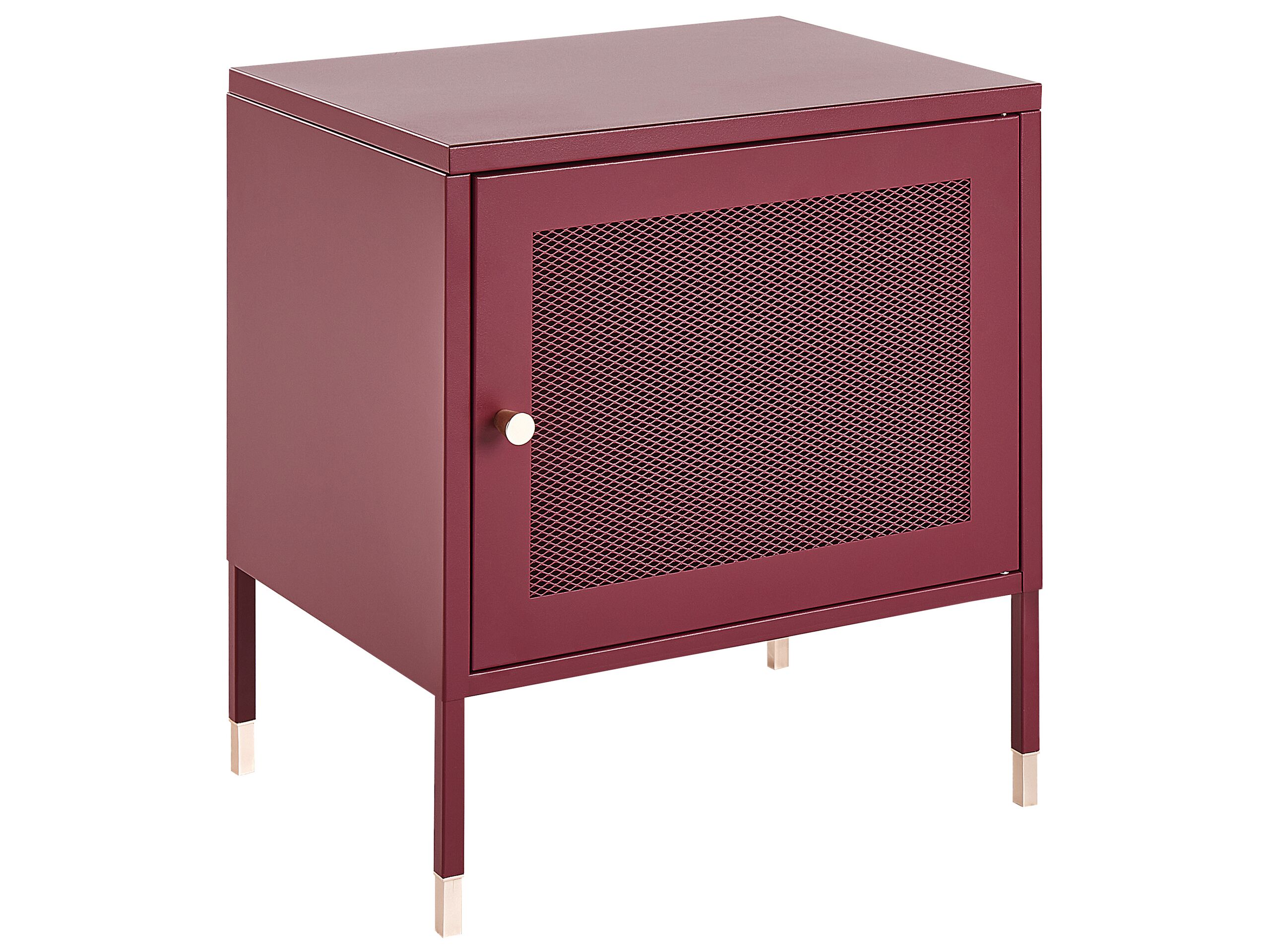 Bedside Table - BICESTER Nightstand Red 45cm - Gemini Interiors
