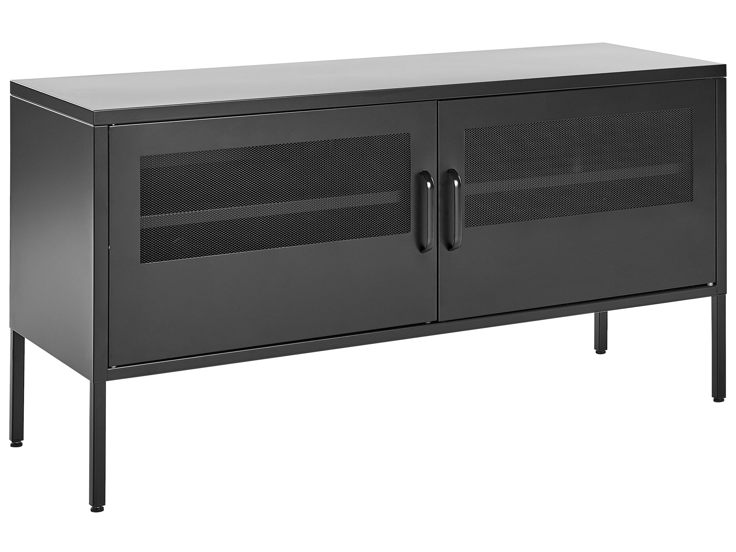 2 Door Metal Sideboard Black MORLEY - Gemini Interiors