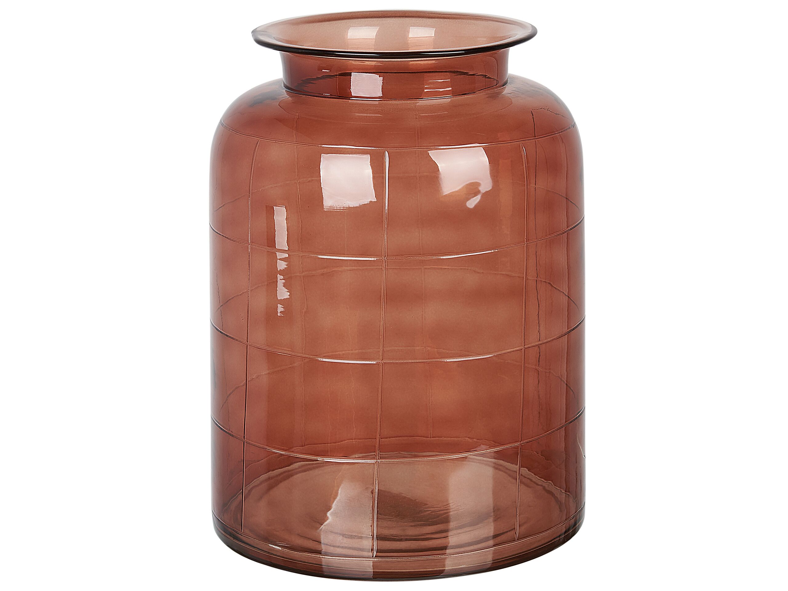 Glass Flower Vase 35 Brown VINDALOO - Gemini Interiors