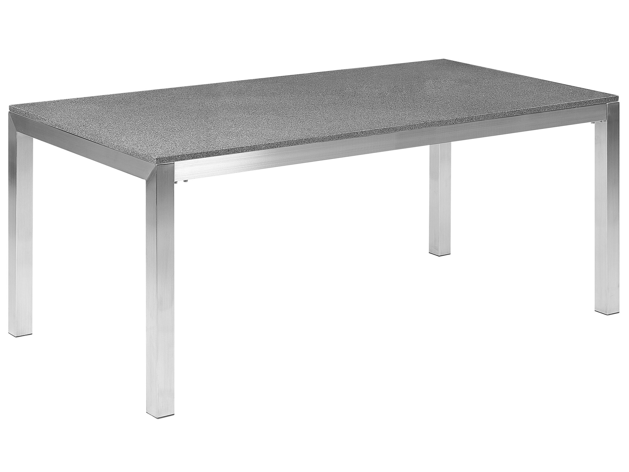Granite Garden Table 180 x 90 cm Grey GROSSETO - Gemini Interiors