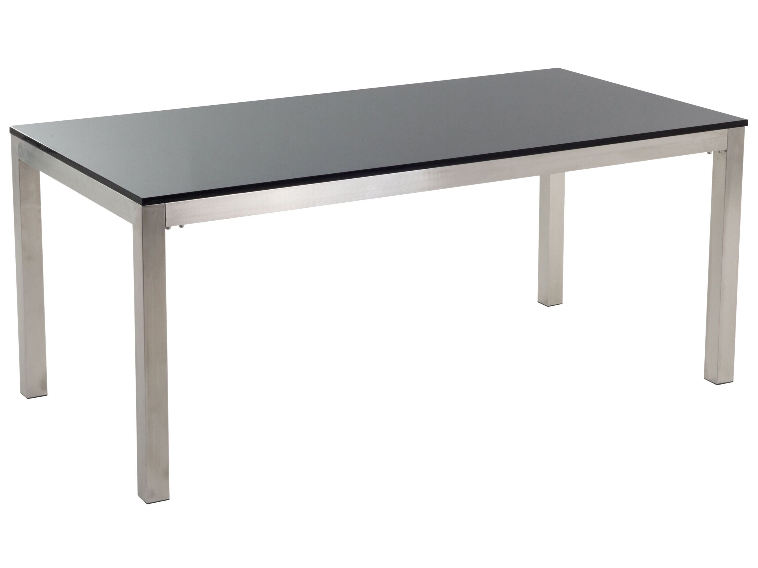Granite Garden Table 180 x 90 cm Black GROSSETO - Gemini Interiors