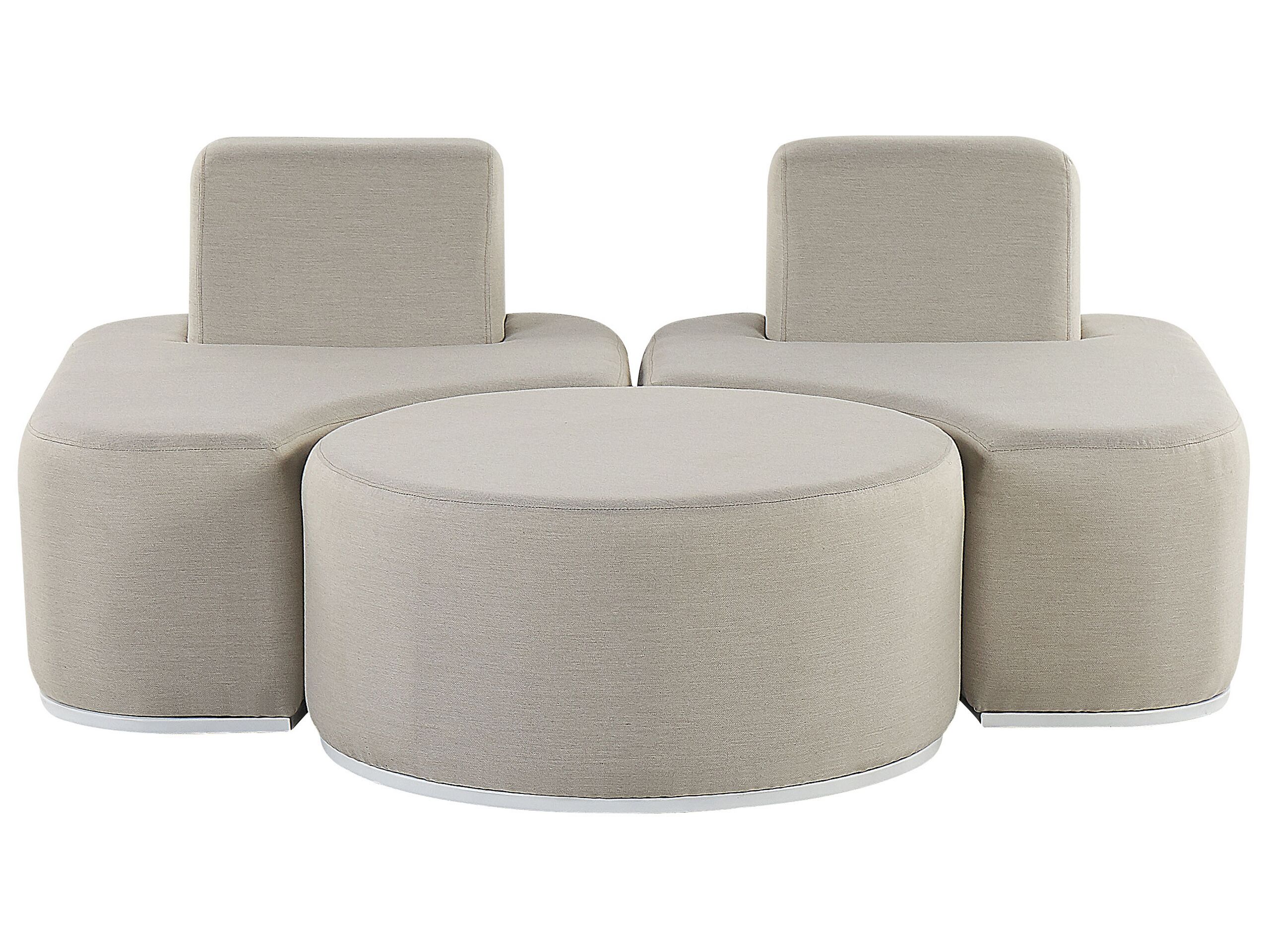 2 Seater Modular Garden Sofa Set Light Grey FABRO - Gemini Interiors