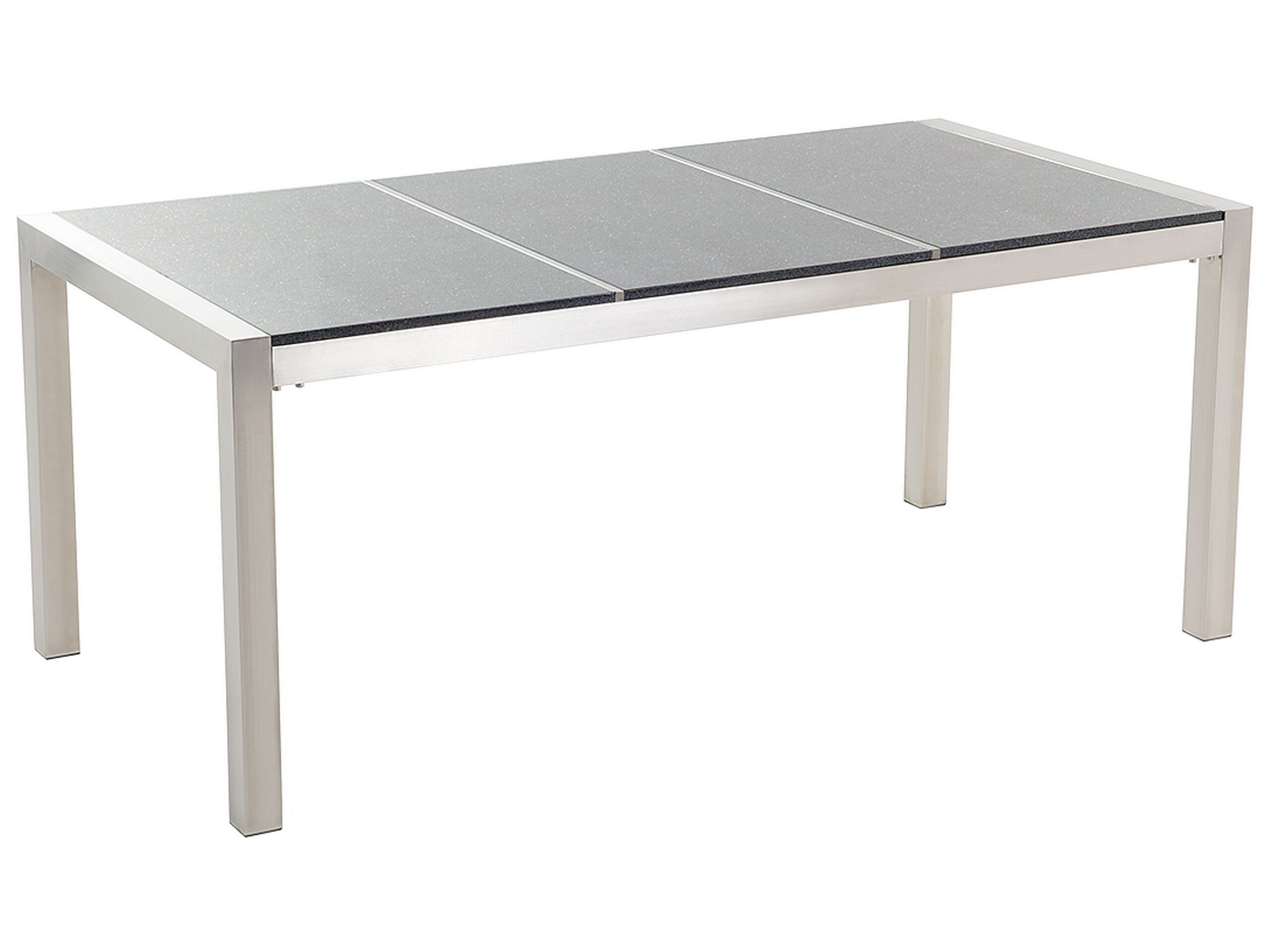 Granite Garden Table Triple Plate Top 180 x 90 cm Grey GROSSETO - Gemini Interiors