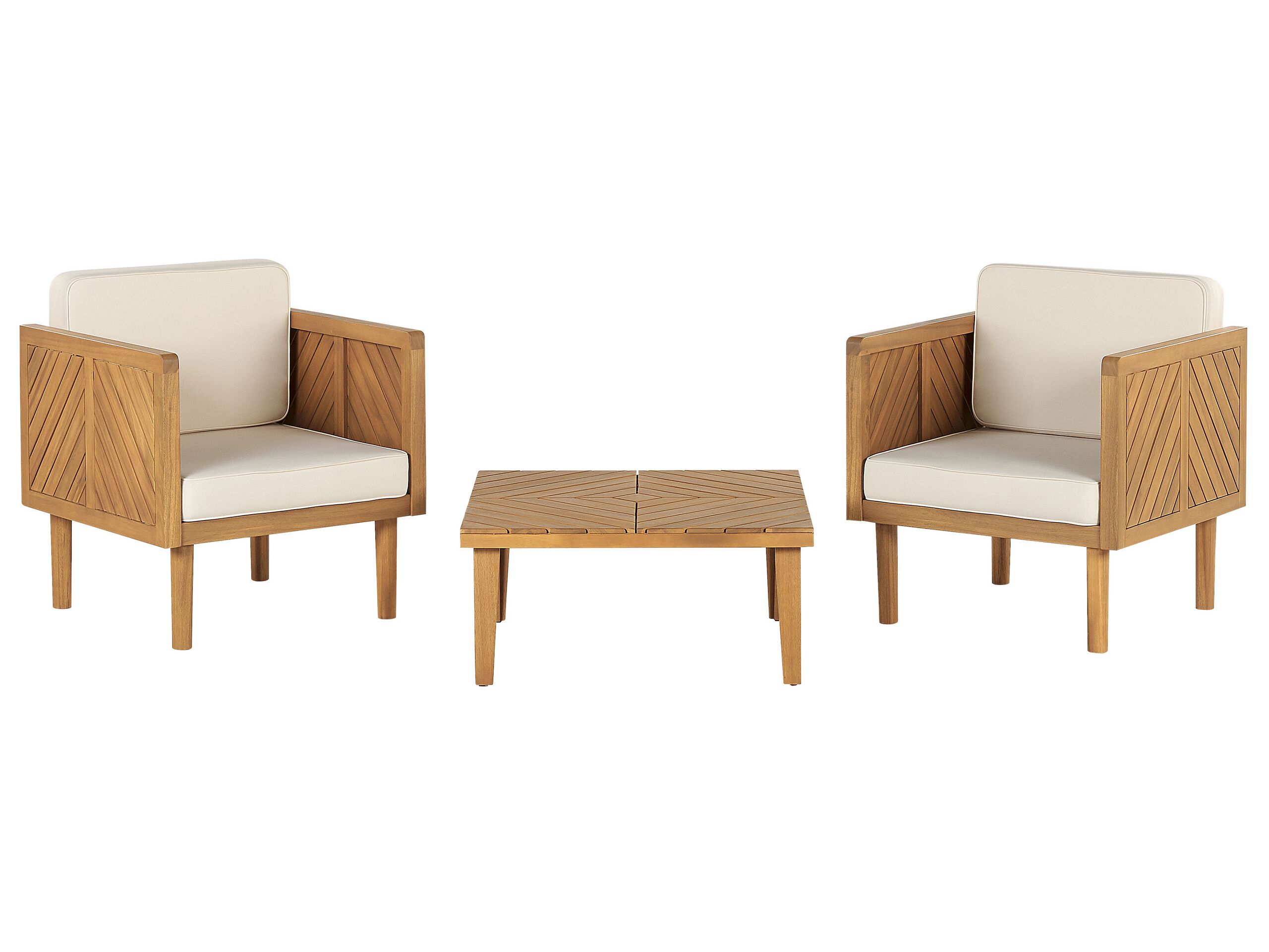 Accacia Wood Garden Bistro Set Light BARATTI - Gemini Interiors