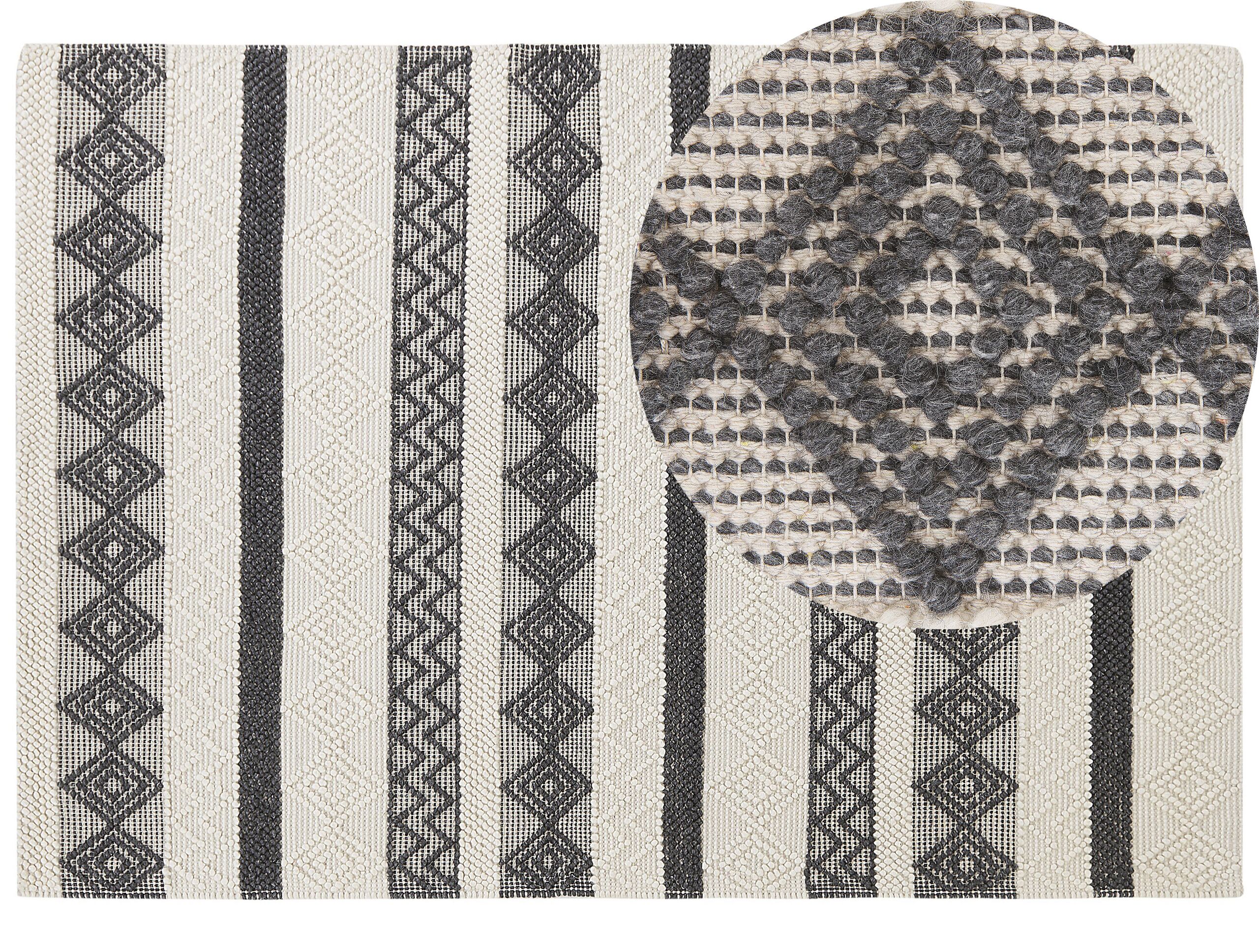Wool Area Rug 160x230cm Beige and Grey - Gemini Interiors