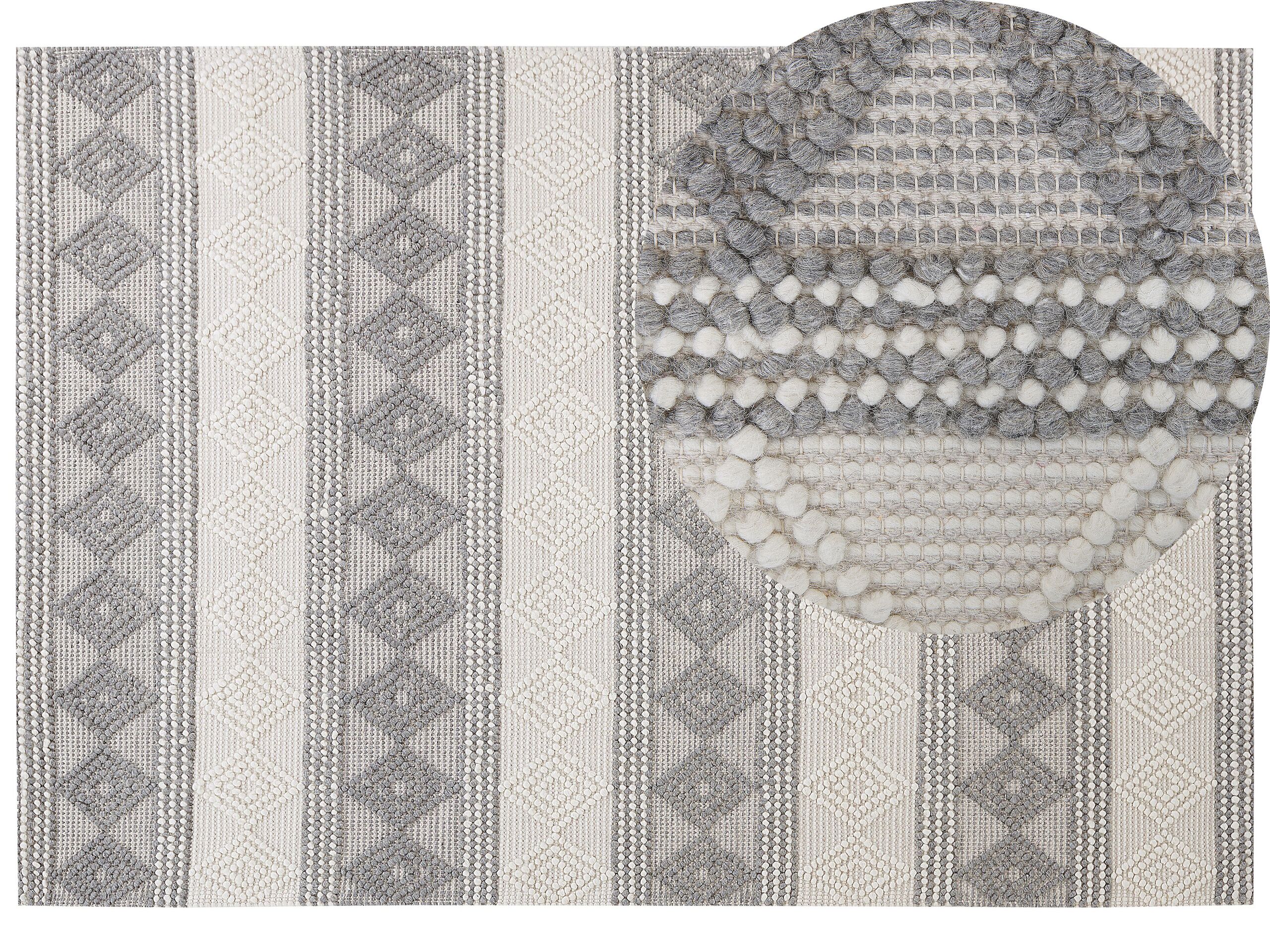 Wool Area Rug 160x230cm Beige and Grey - Gemini Interiors