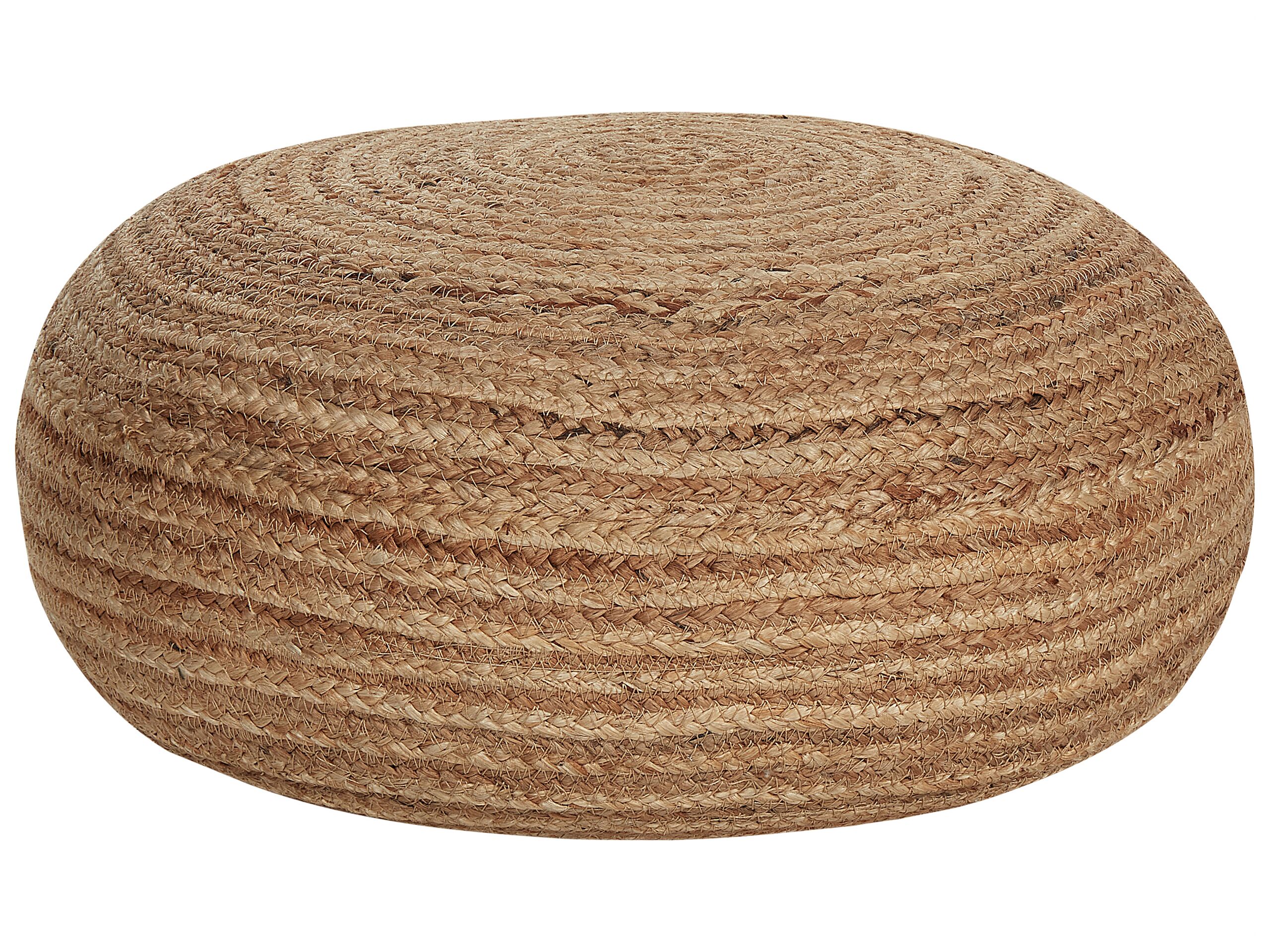 Jute Woven Pouffe Beige TIFELT - Gemini Interiors