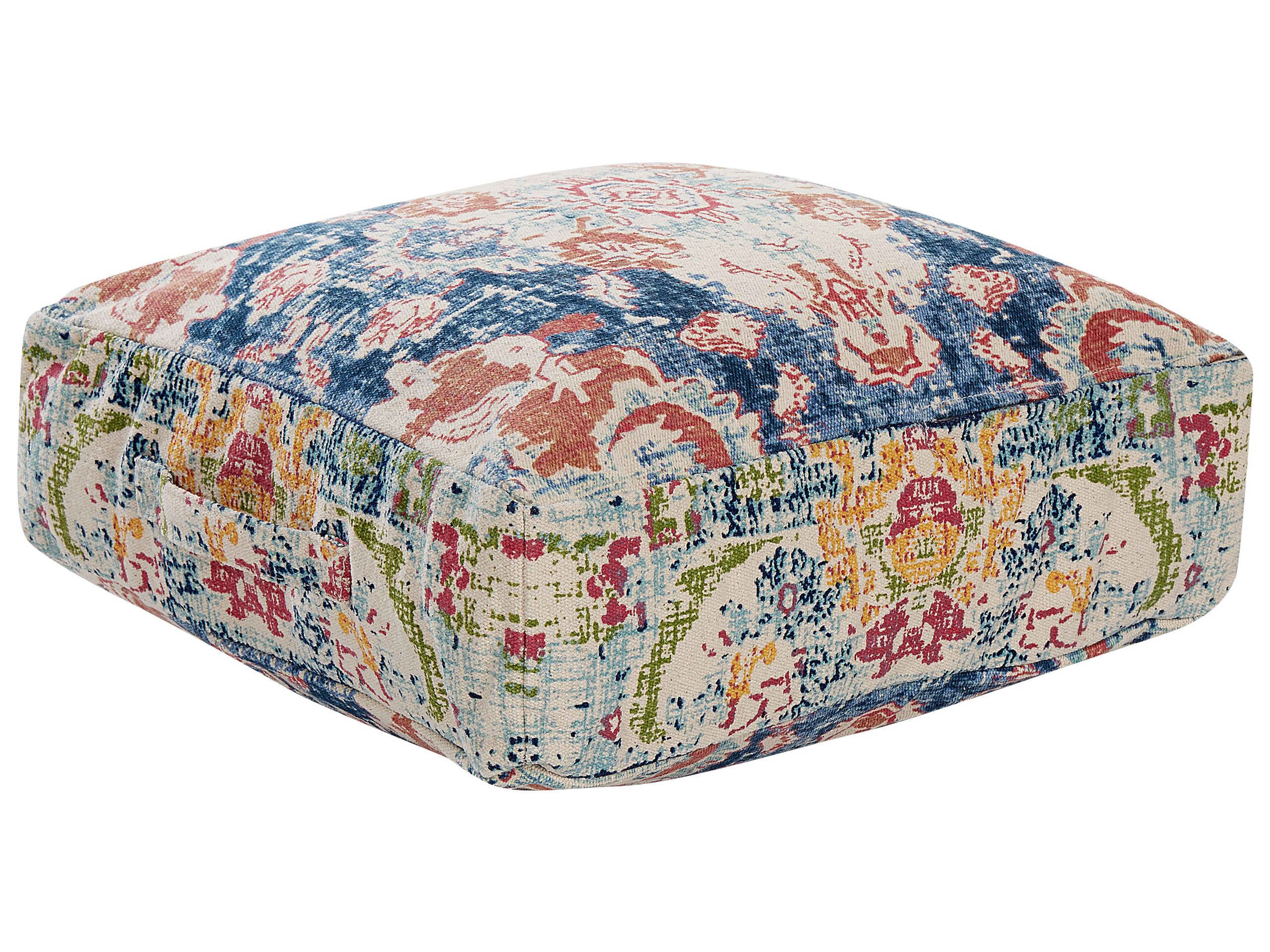 Cotton Floor Cushion 50 x 50 x 20 cm Multicolour OUED - Gemini Interiors
