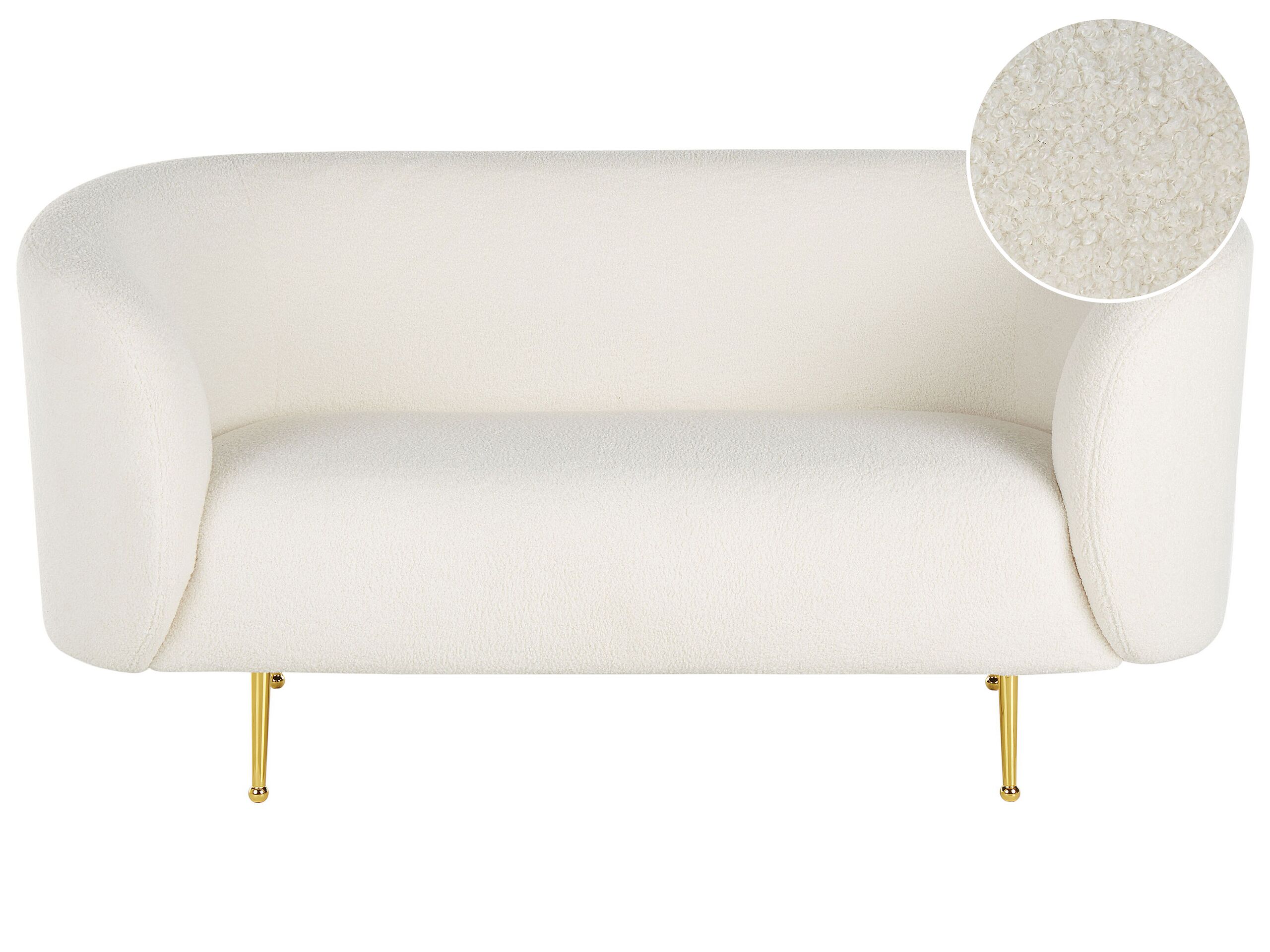 2 Seater Boucle Sofa White LOEN - Gemini Interiors