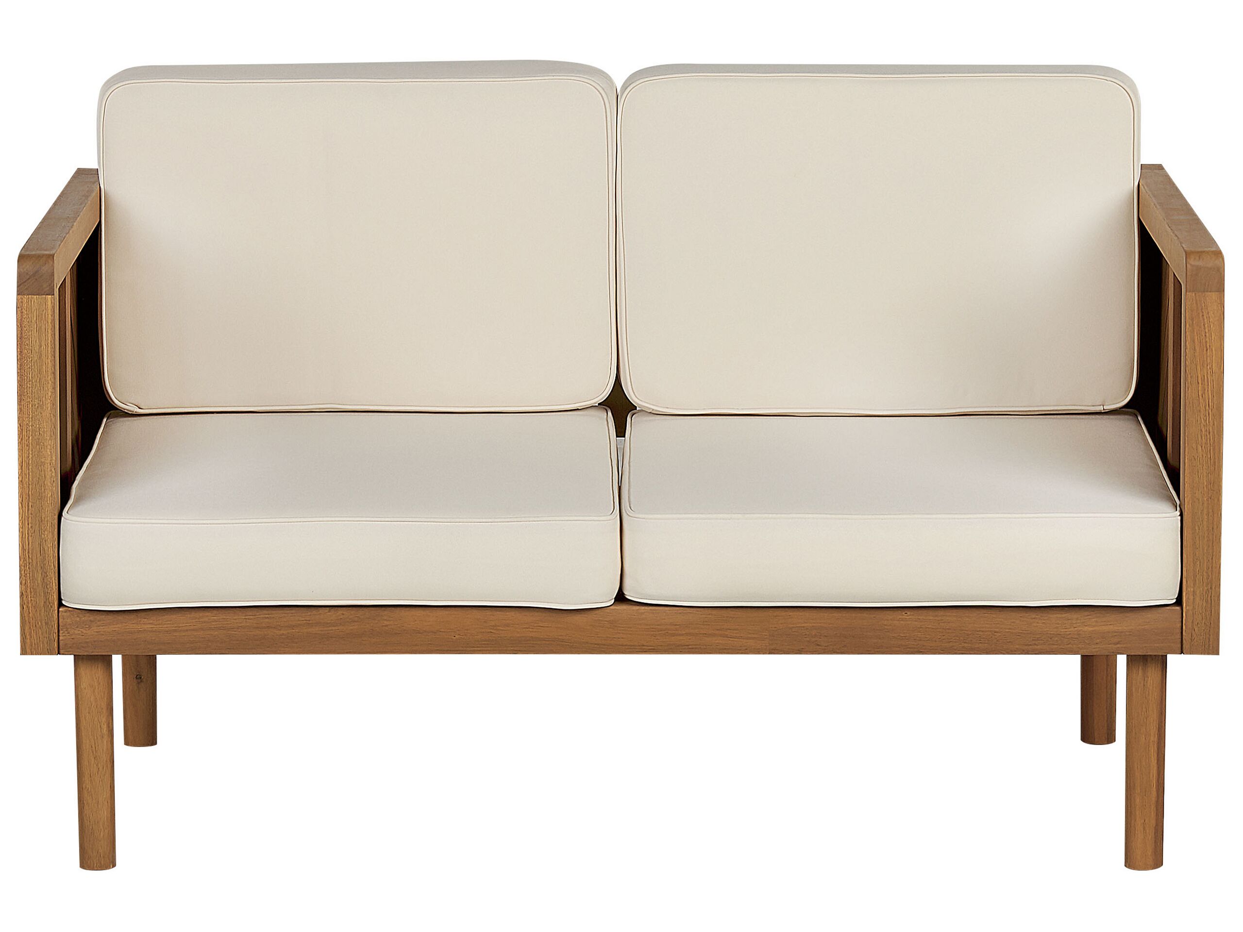 2 Seater Acacia Wood Garden Sofa Light BARATTI - Gemini Interiors