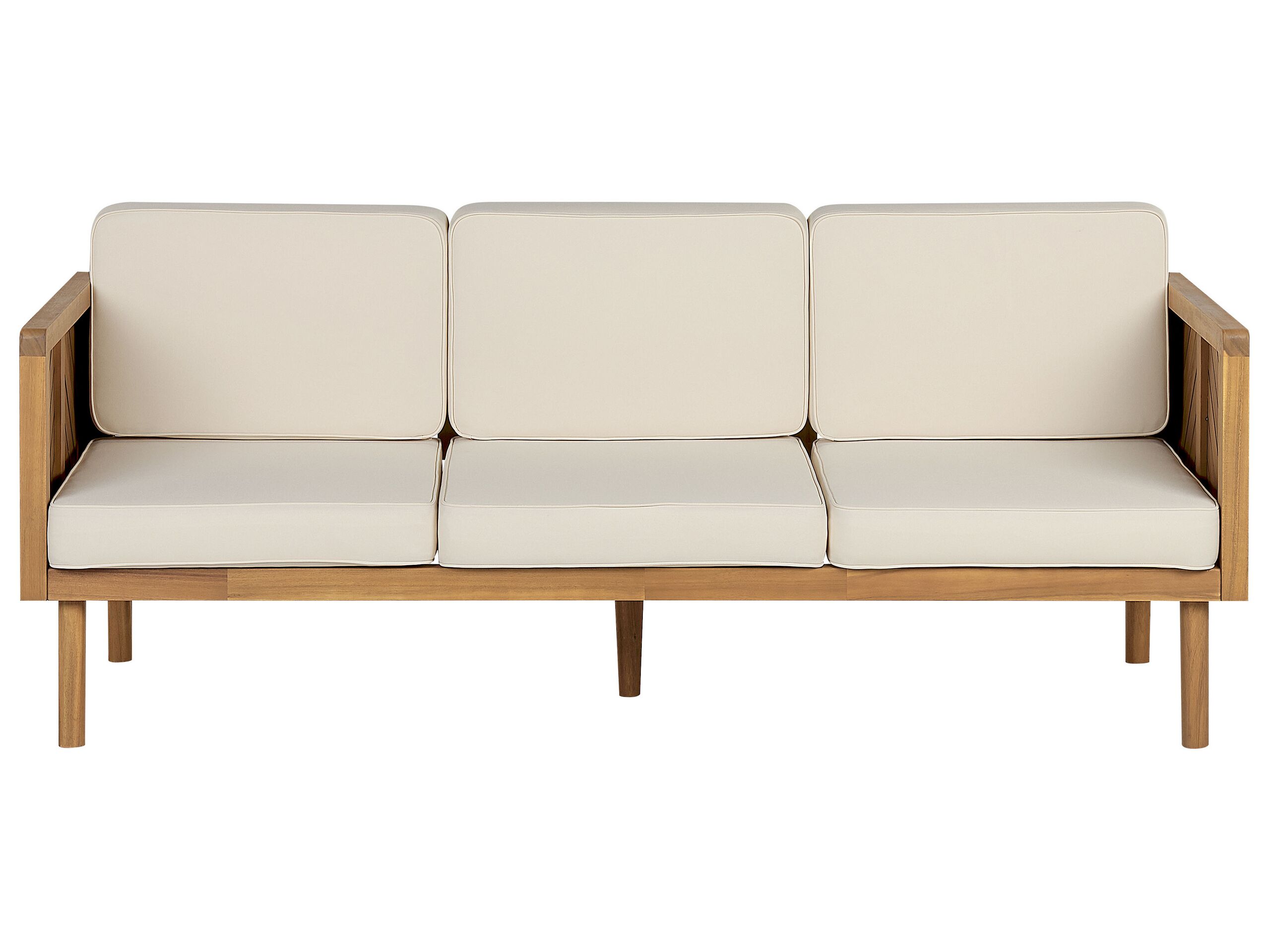 3 Seater Acacia Wood Garden Sofa Light BARATTI - Gemini Interiors