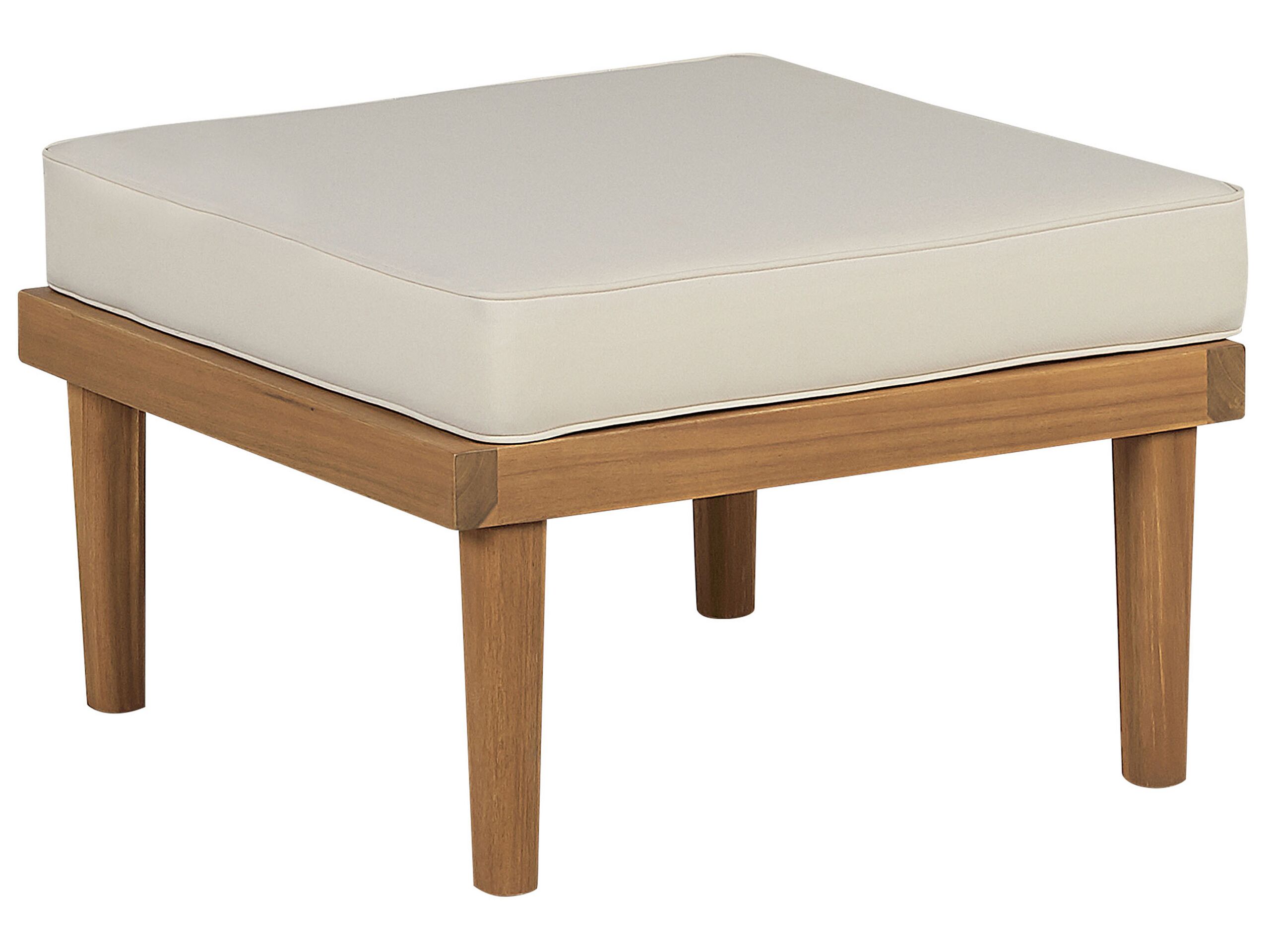Acacia Wood Garden Ottoman Light BARATTI - Gemini Interiors