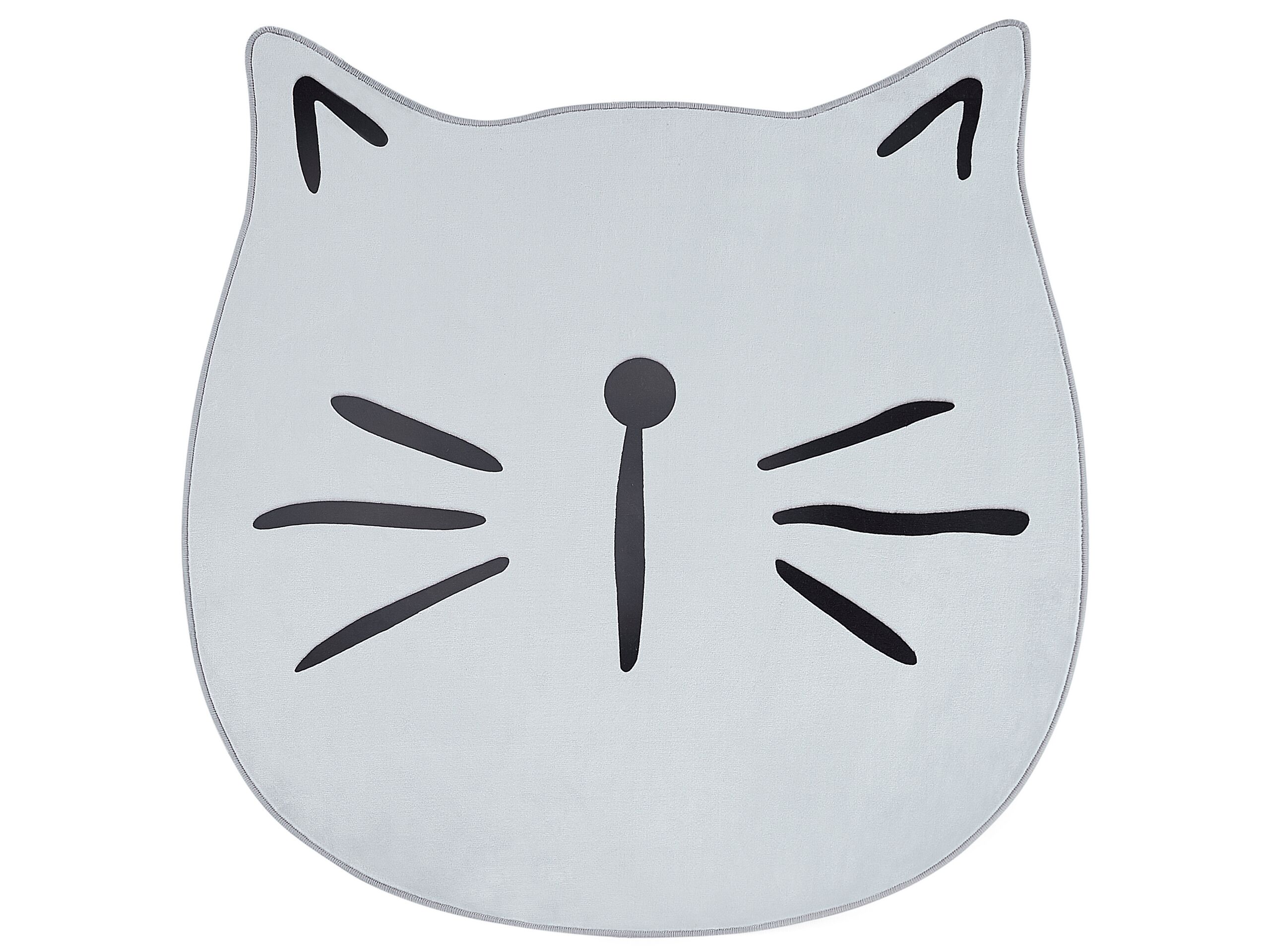 Kids Rug Cat Print 100cm Grey - Gemini Interiors
