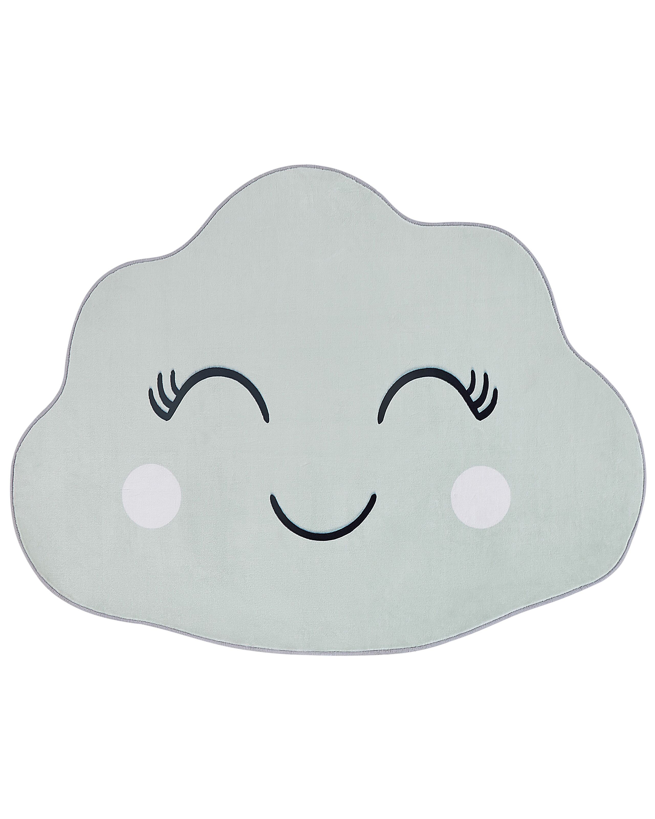Kids Rug Cloud Print 90x120cm Green - Gemini Interiors