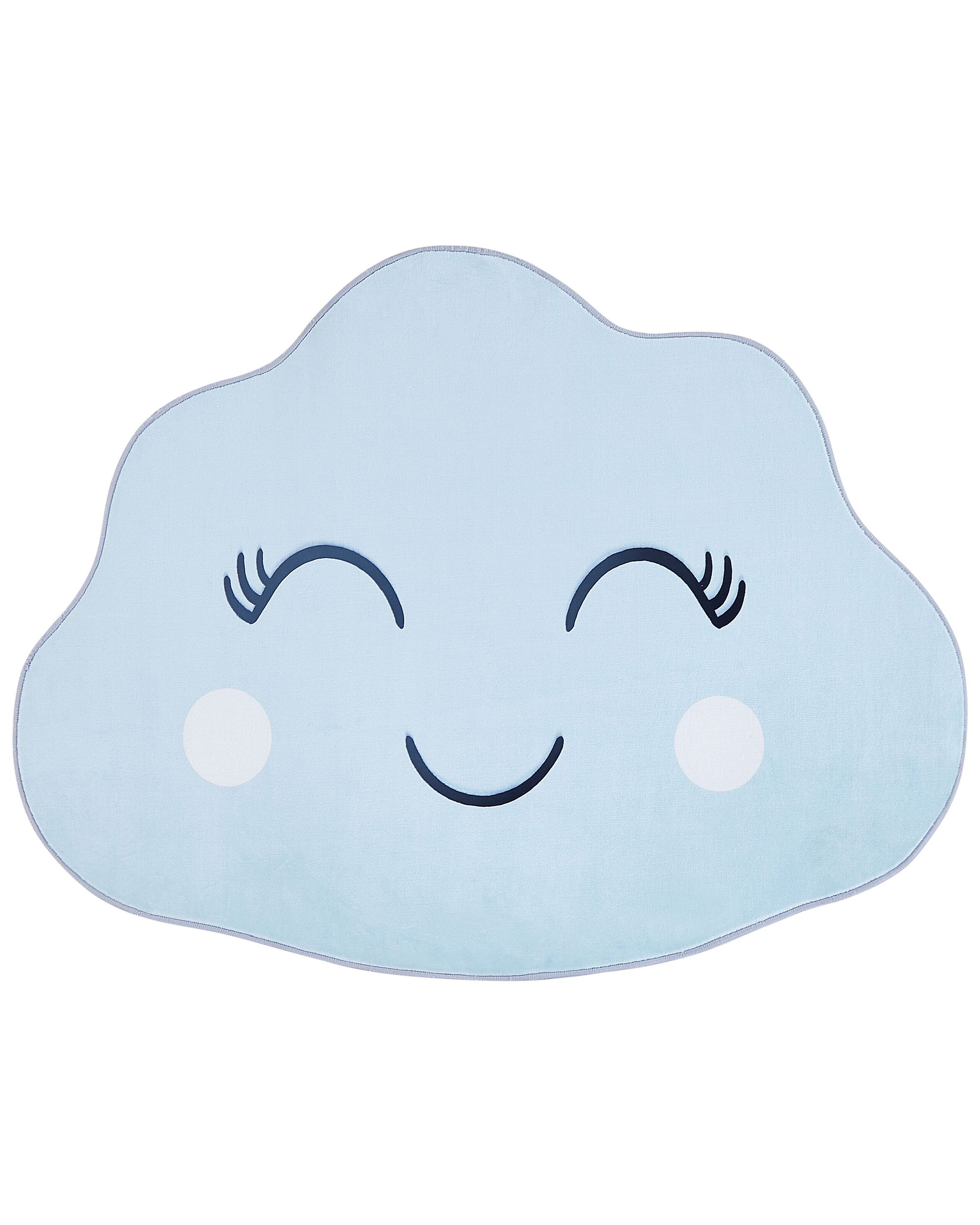 Kids Rug Cloud Print 90x120cm Blue - Gemini Interiors