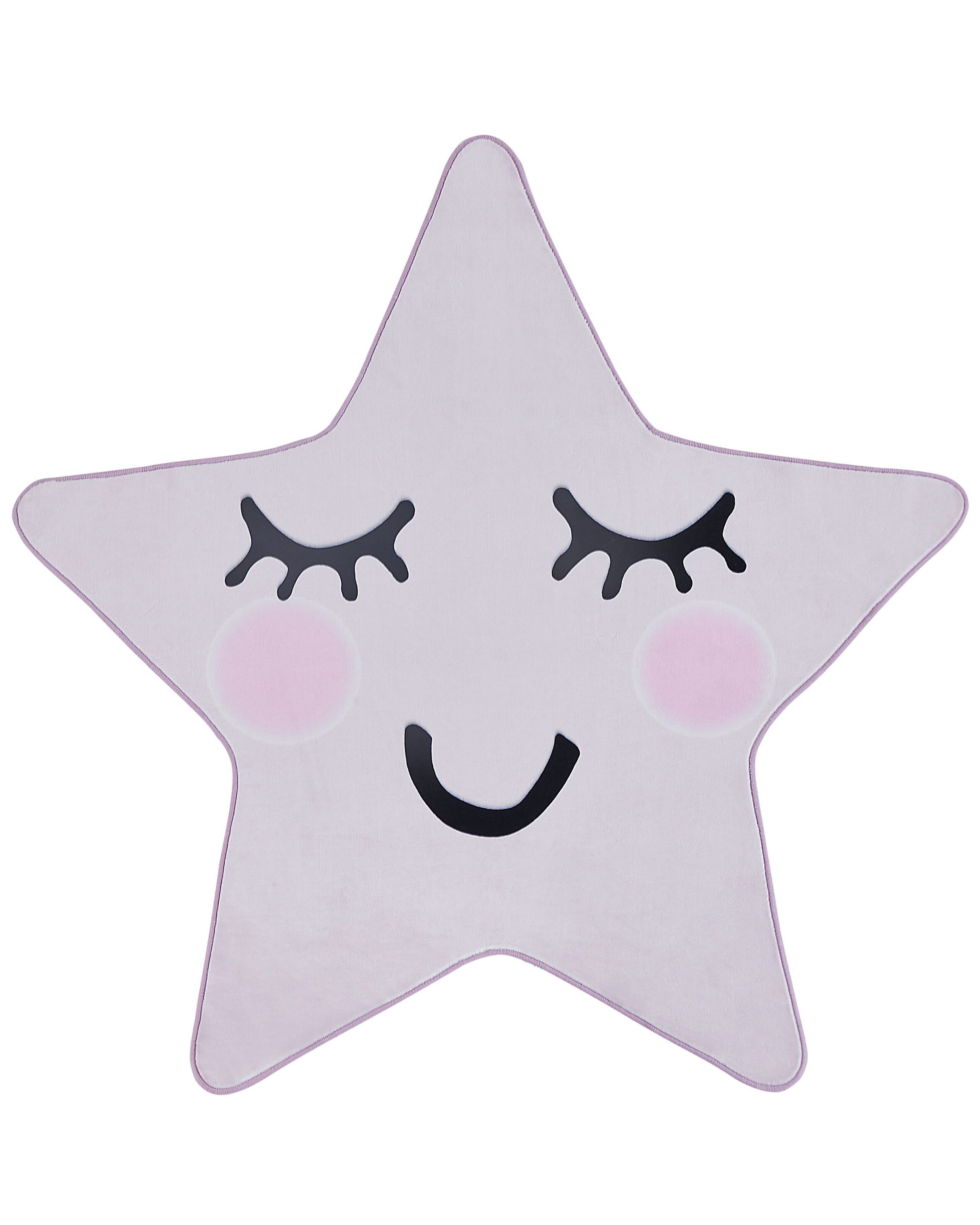 Kids Rug Star Print 120x120cm Pink - Gemini Interiors